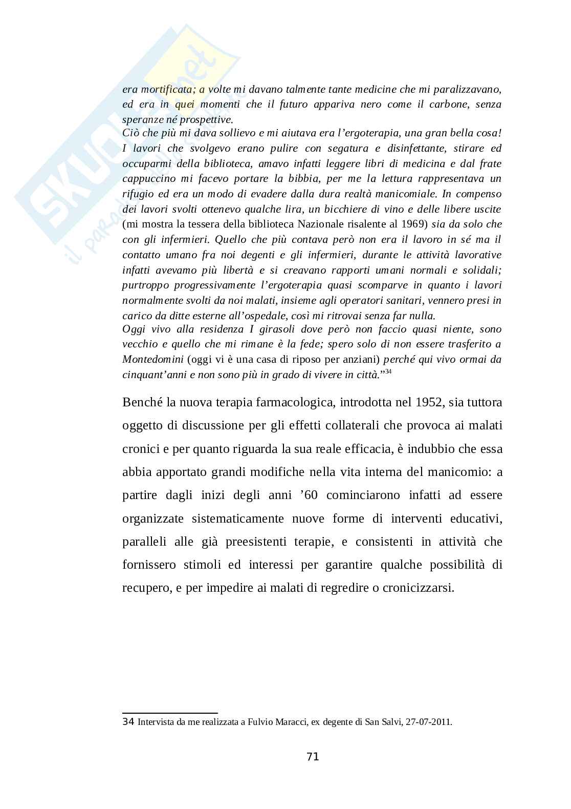 Anche la follia merita i suoi applausi. Esperienze educative all’interno dell’ospedale psichiatrico “Vincenzo Chiarugi” Pag. 71