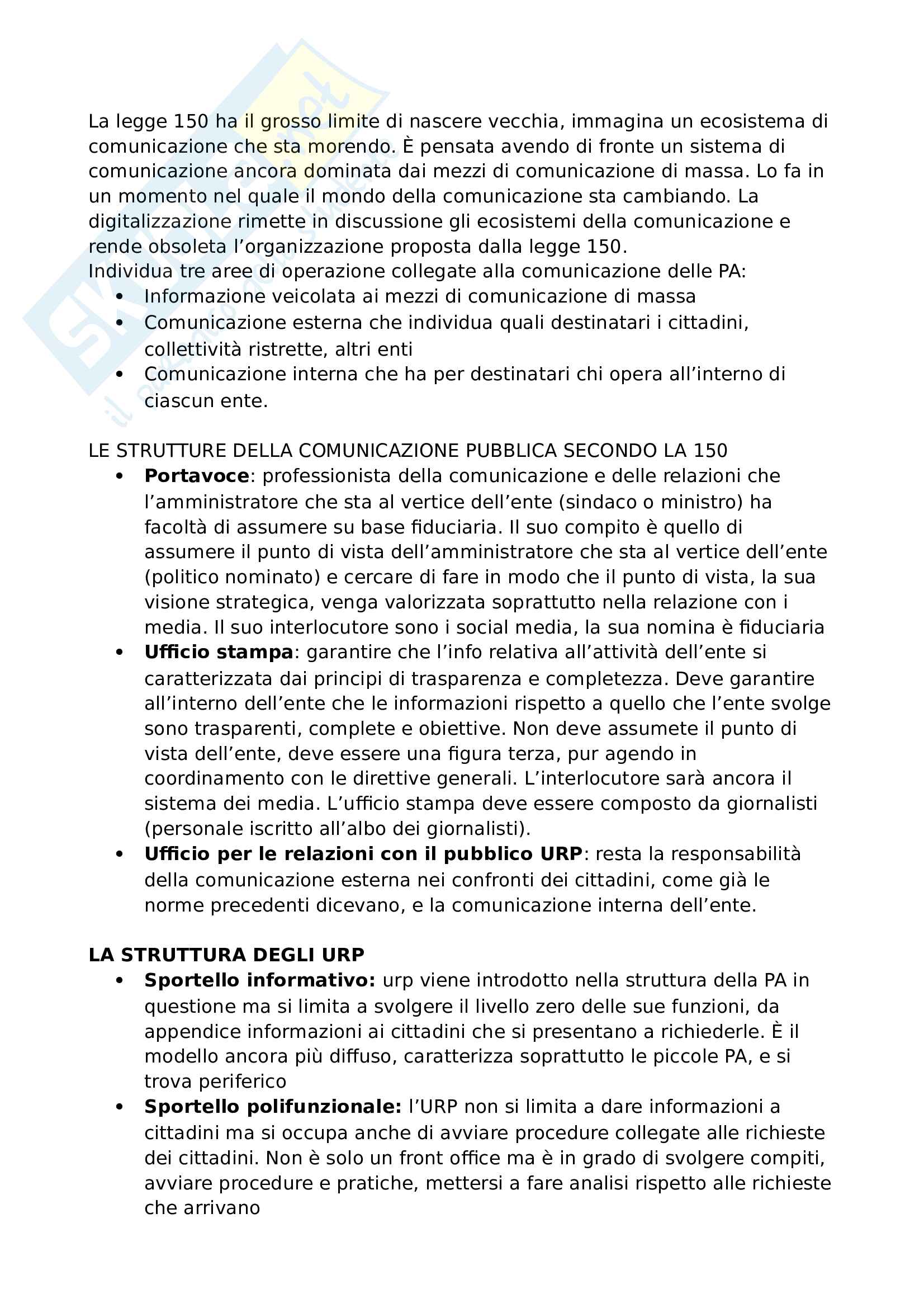 Riassunti completi per esame Valeriani Comunicazione pubblica Pag. 21