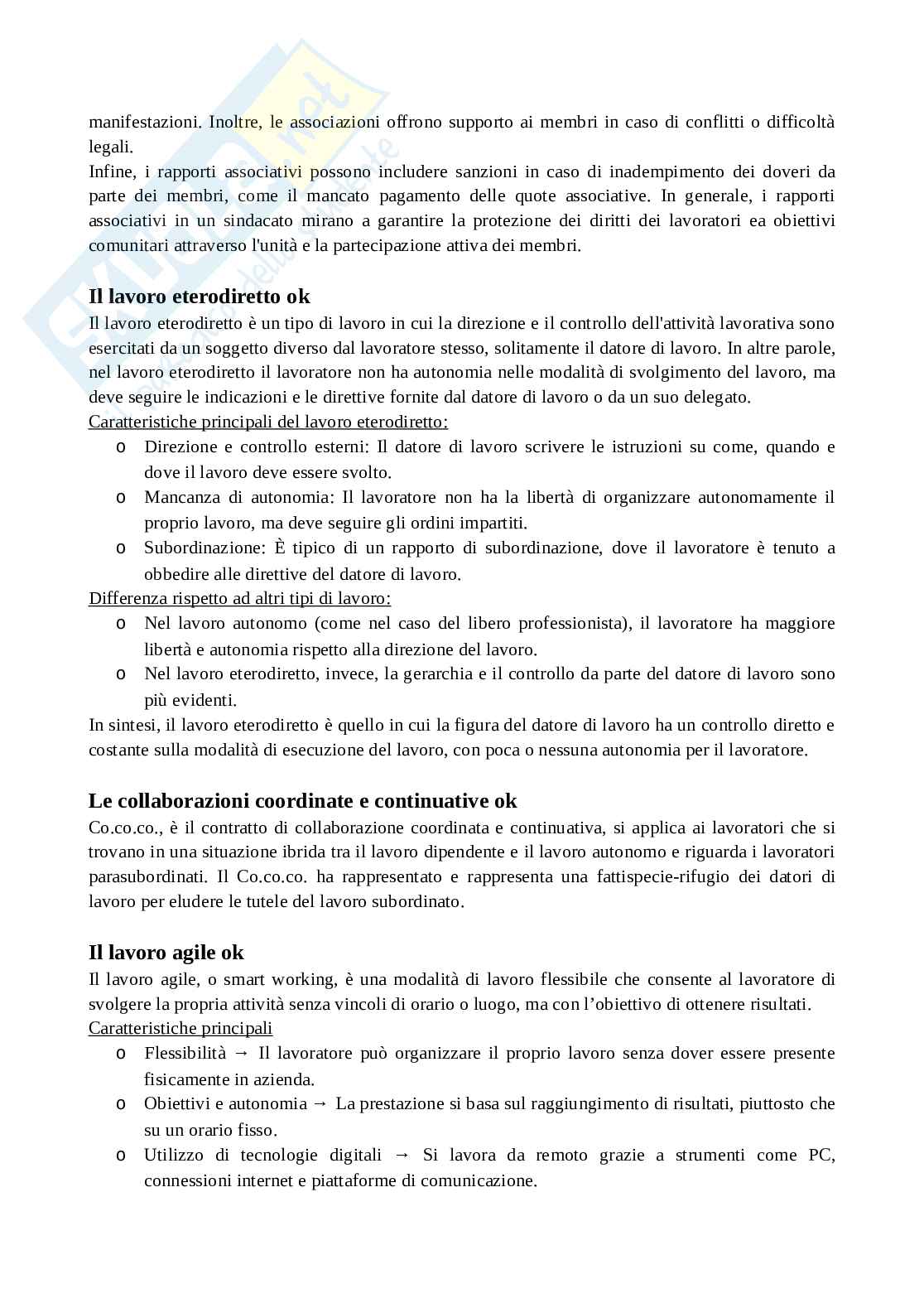 Domande orali possibili all'esame di Diritto del lavoro, con risposta Pag. 11