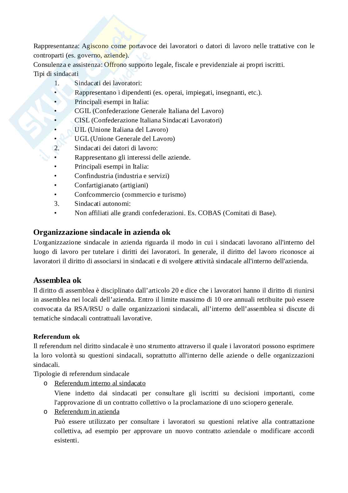 Domande orali possibili all'esame di Diritto del lavoro, con risposta Pag. 2