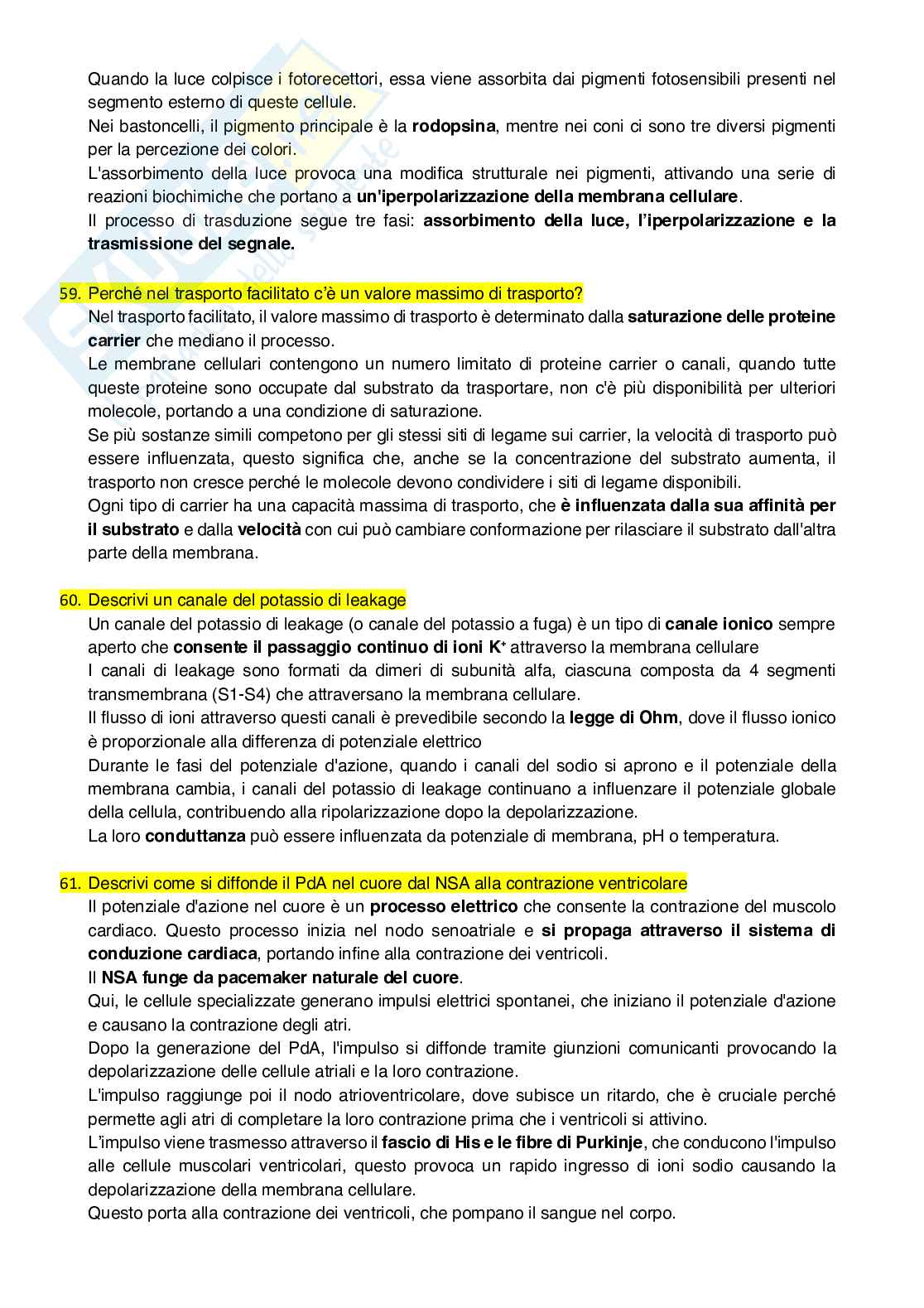 Domande aperte per l'esame di Fisiologia  Pag. 16