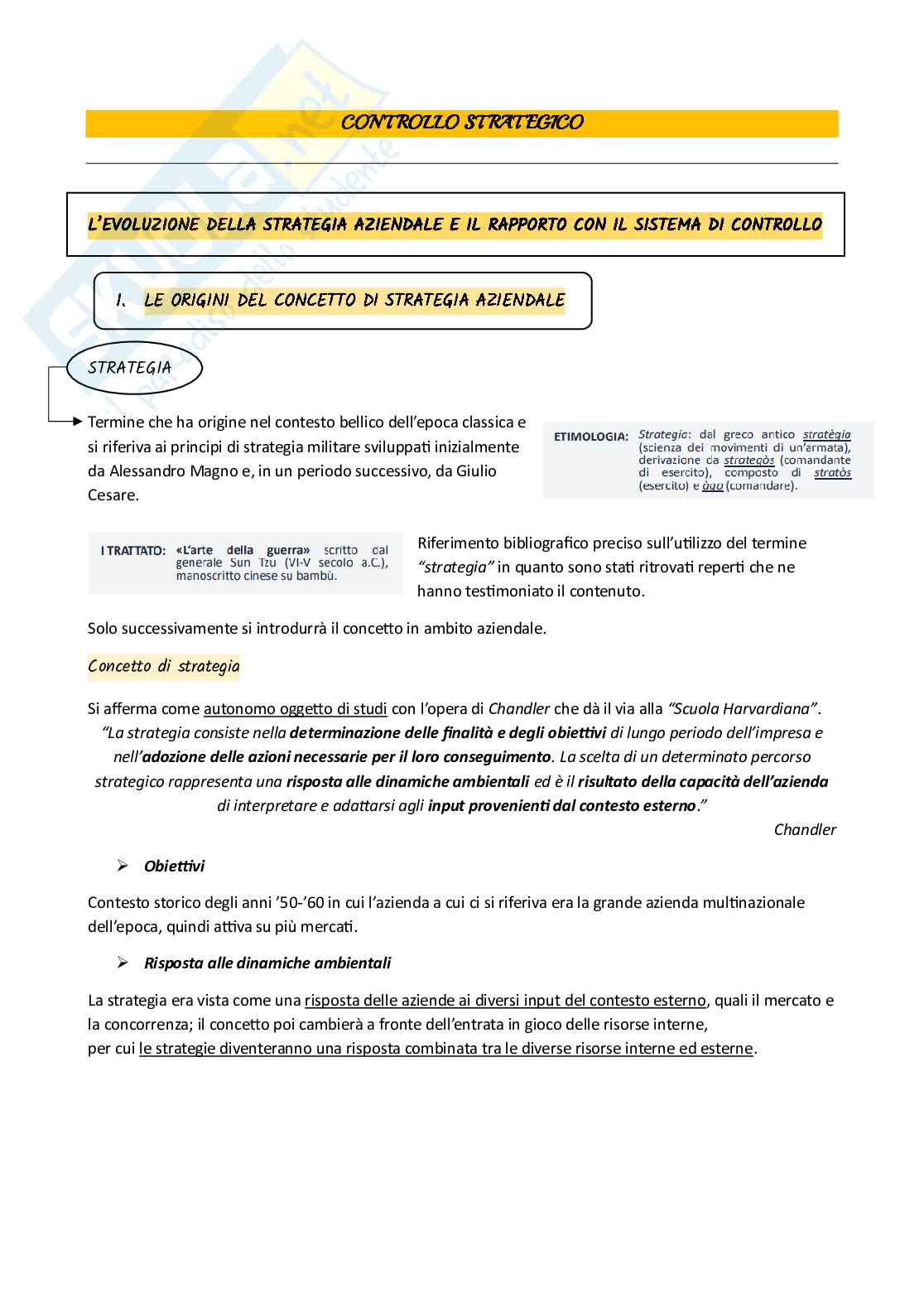 Controllo strategico - Appunti Pag. 1