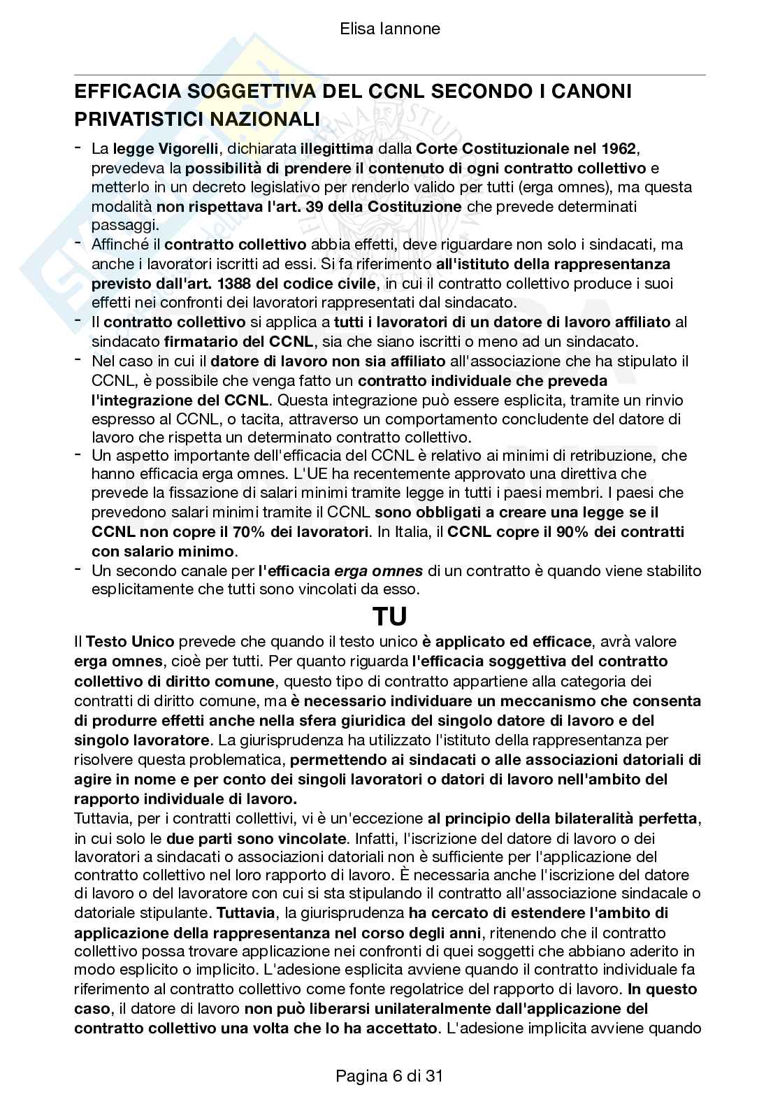Riassunto esame Diritto del lavoro, Prof. Chiaromonte William, libro consigliato Elementi di diritto del lavoro, Chiaromonte, Vallauri e Monaco Pag. 6