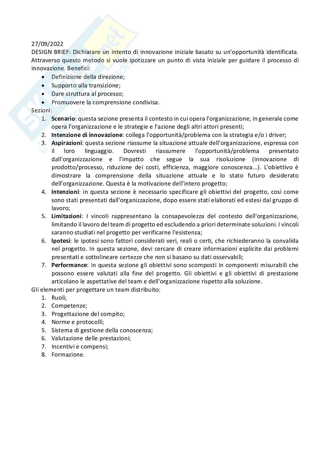 Appunti Cambiamento organizzativo e progettazione dei processi aziendali  Pag. 2