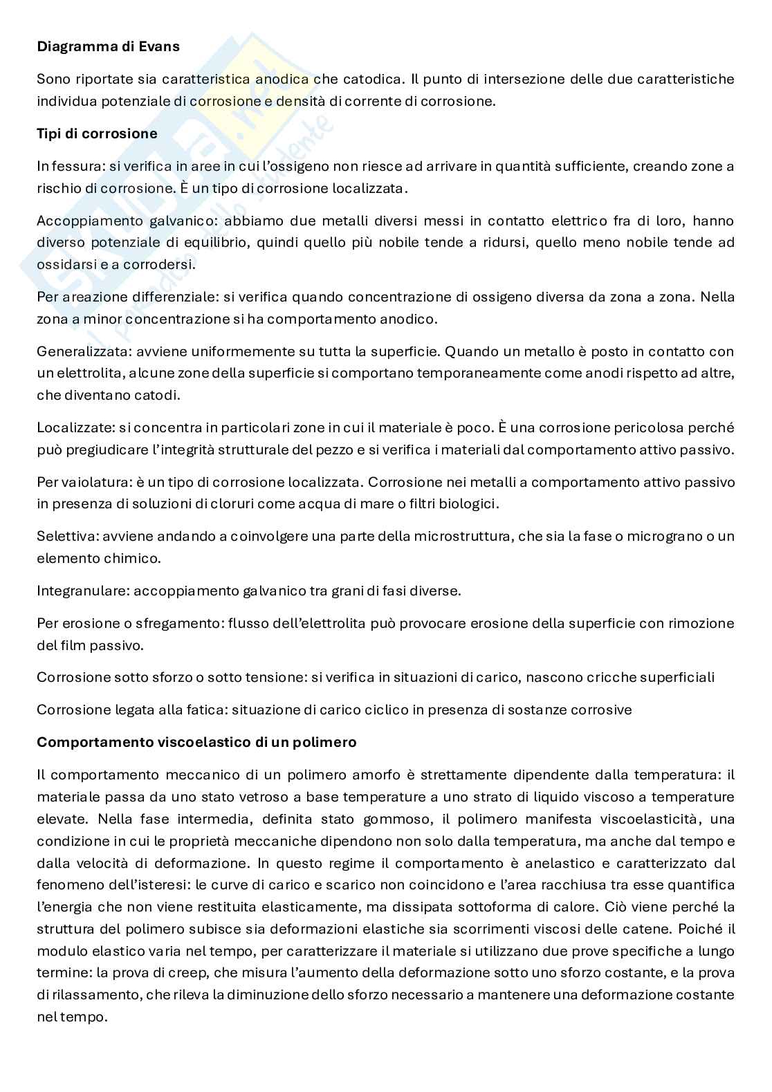 Domande Tecnologie dei materiali - Parte 2  Pag. 1