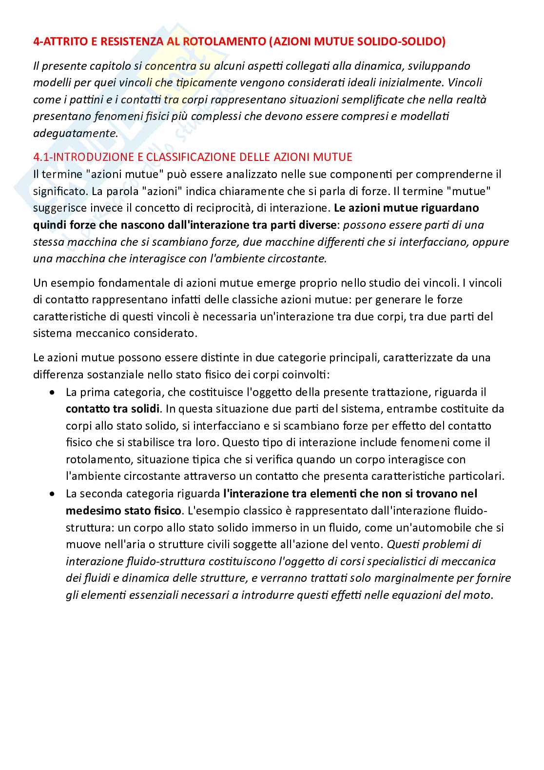 Fondamenti di meccanica teorica ed applicata (parte 9) - Attrito statico e dinamico e resistenza al rotolamento (azioni mutue solido-solido) Pag. 1