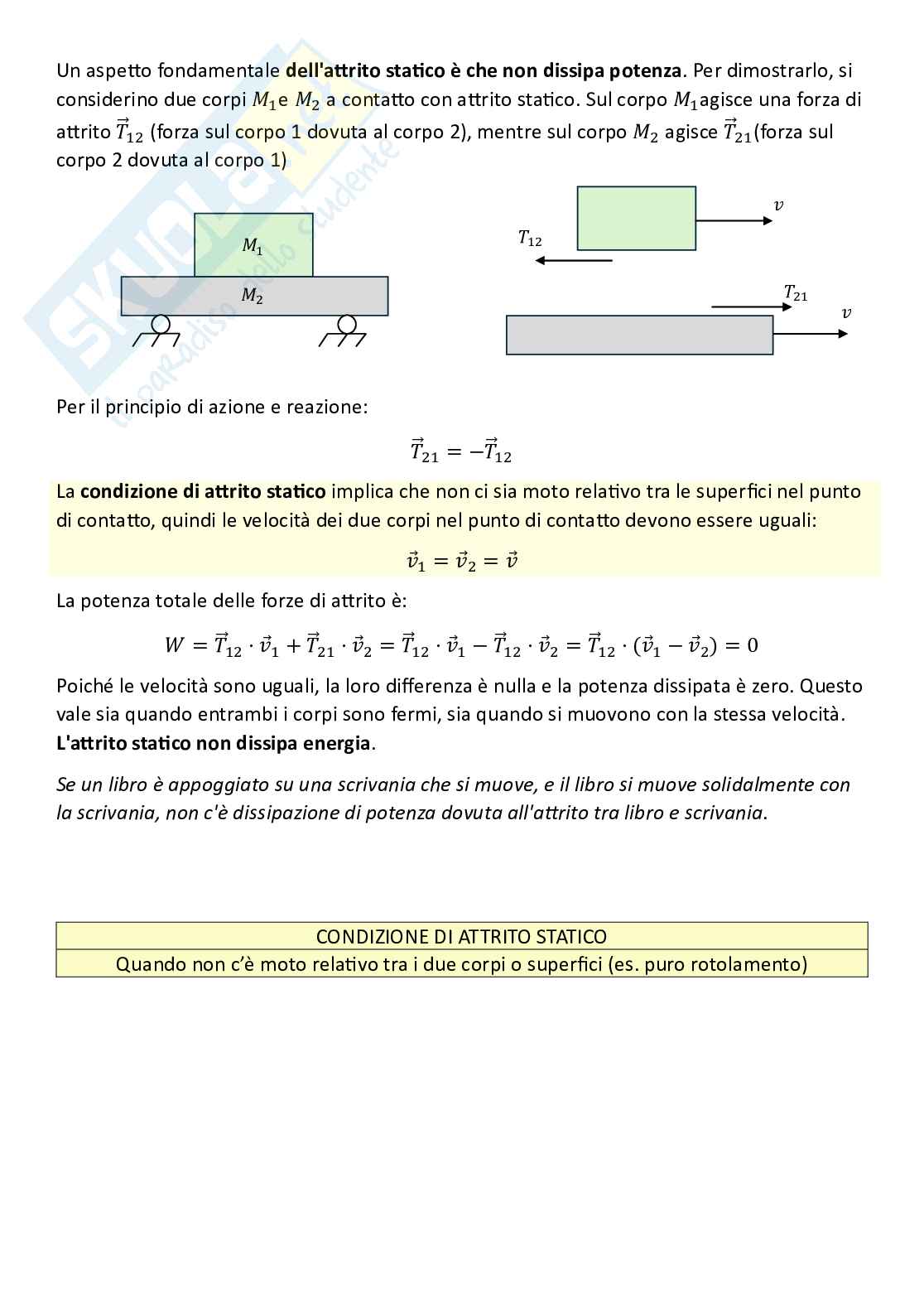 Fondamenti di meccanica teorica ed applicata (parte 9) - Attrito statico e dinamico e resistenza al rotolamento (azioni mutue solido-solido) Pag. 6