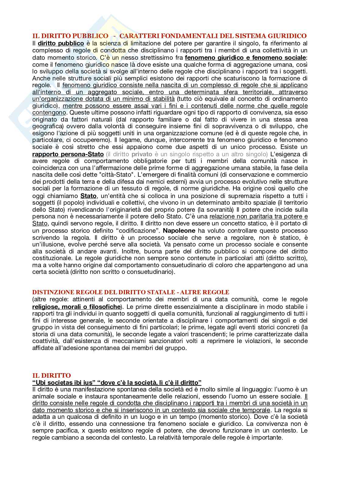 Riassunto esame Diritto pubblico, Prof. Di Carpegna Brivio Elena, libro consigliato Diritto costituzionale e pubblico, Caretti Pag. 1
