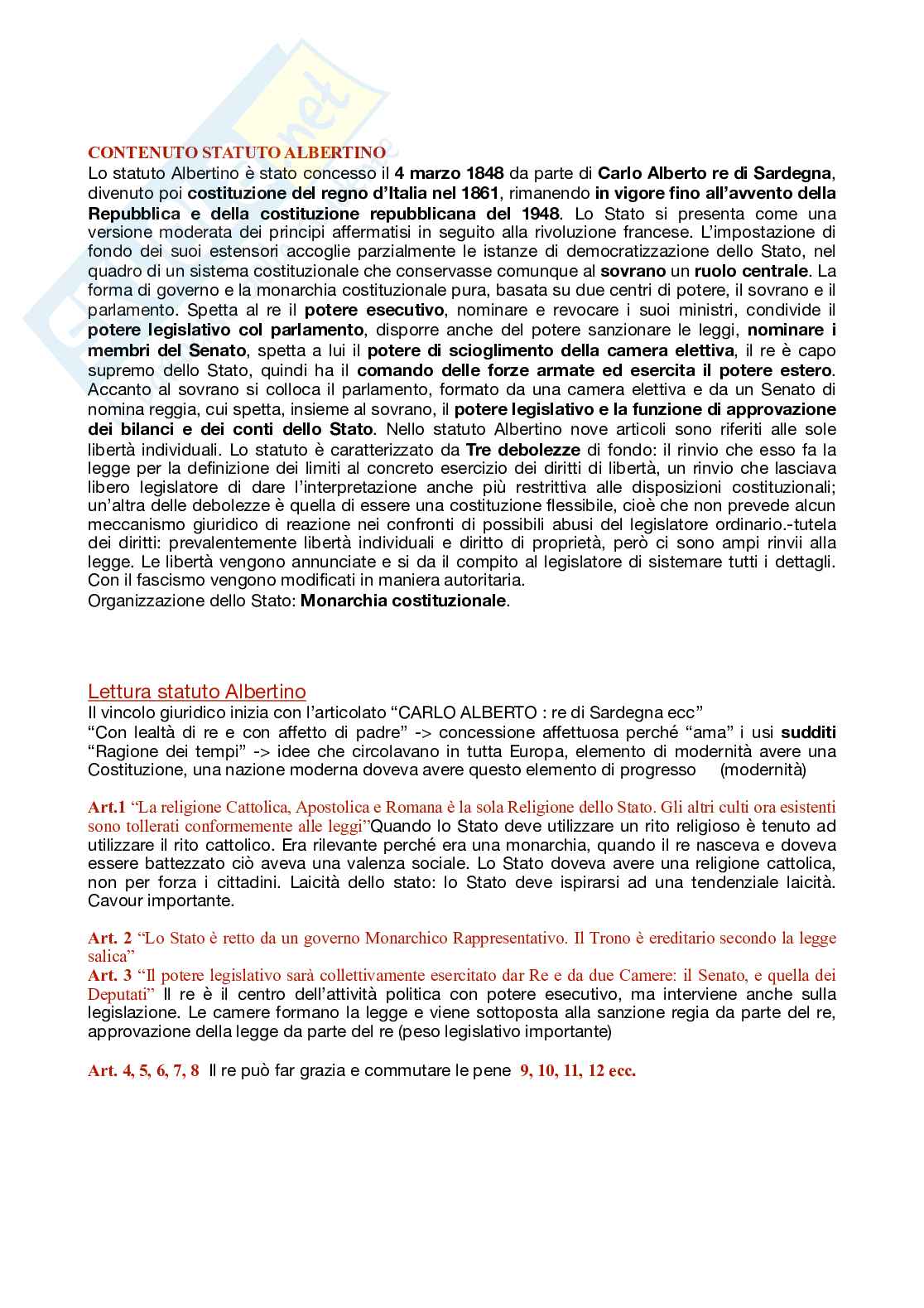 Riassunto esame Diritto pubblico, Prof. Di Carpegna Brivio Elena, libro consigliato Diritto costituzionale e pubblico, Caretti Pag. 21