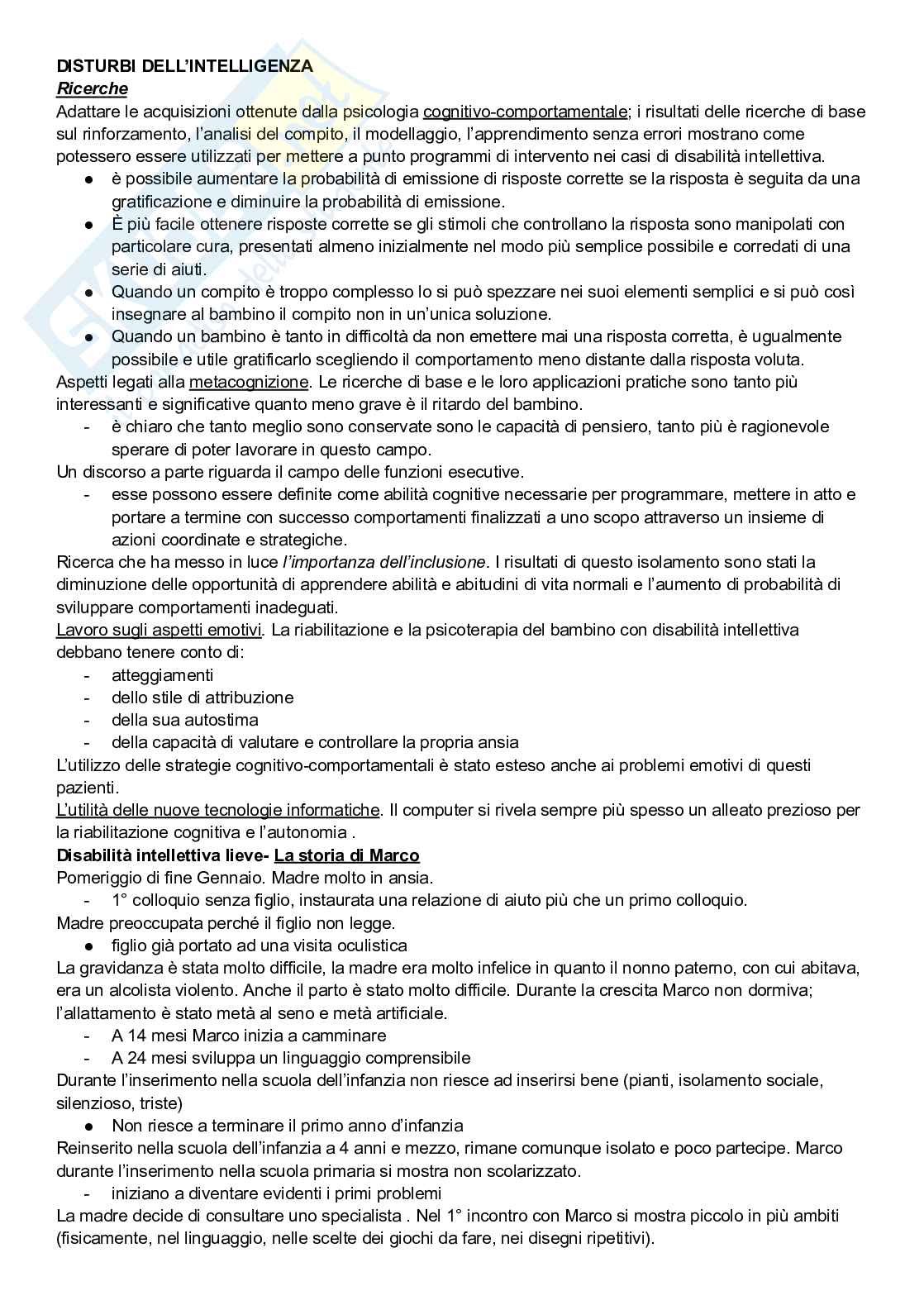 Riassunto esame Elementi di psicopatologia dello sviluppo, Prof. Taddei Stefano, libro consigliato Psicopatologia dello sviluppo - Storie di bambini e psicoterapia , Celli, Fontana  Pag. 1