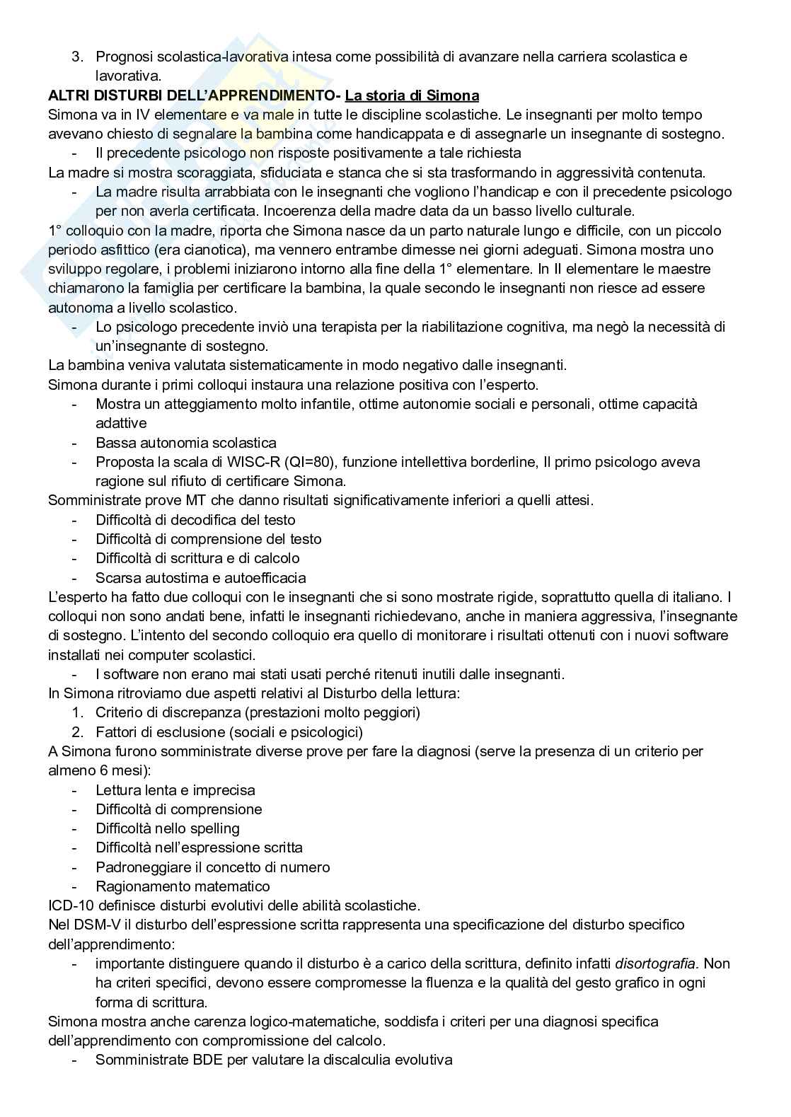 Riassunto esame Elementi di psicopatologia dello sviluppo, Prof. Taddei Stefano, libro consigliato Psicopatologia dello sviluppo - Storie di bambini e psicoterapia , Celli, Fontana  Pag. 11