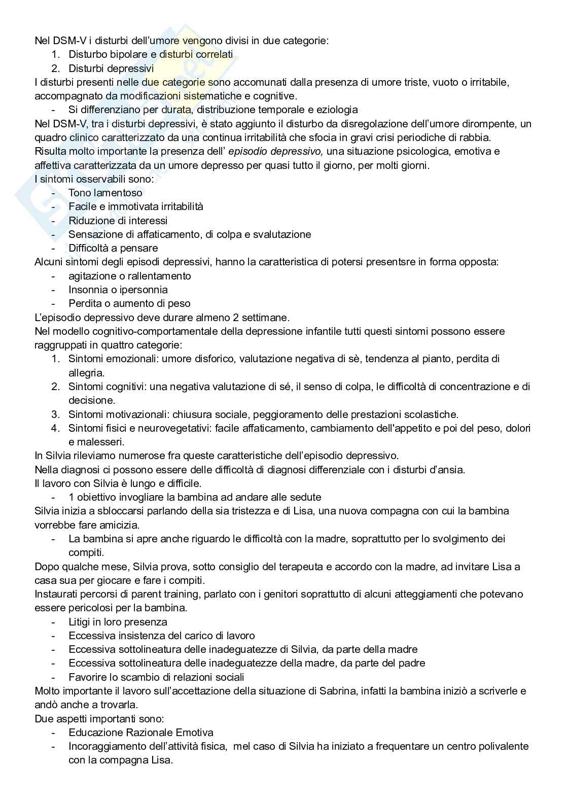 Riassunto esame Elementi di psicopatologia dello sviluppo, Prof. Taddei Stefano, libro consigliato Psicopatologia dello sviluppo - Storie di bambini e psicoterapia , Celli, Fontana  Pag. 36