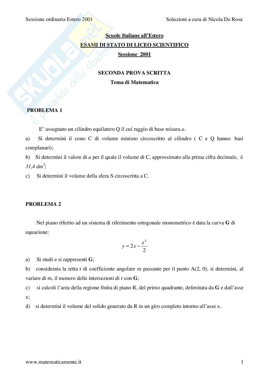 2001 - liceo scientifico - scuole italiane all'estero Pag. 1