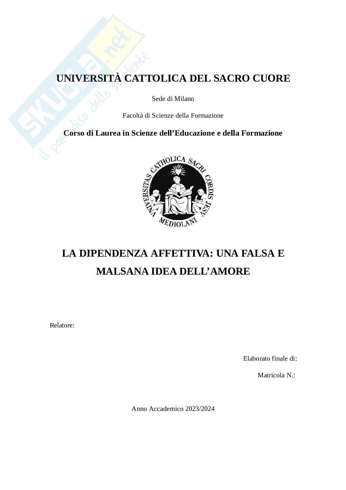 Dipendenza affettiva: una malsana e falsa idea dell'amore Pag. 1