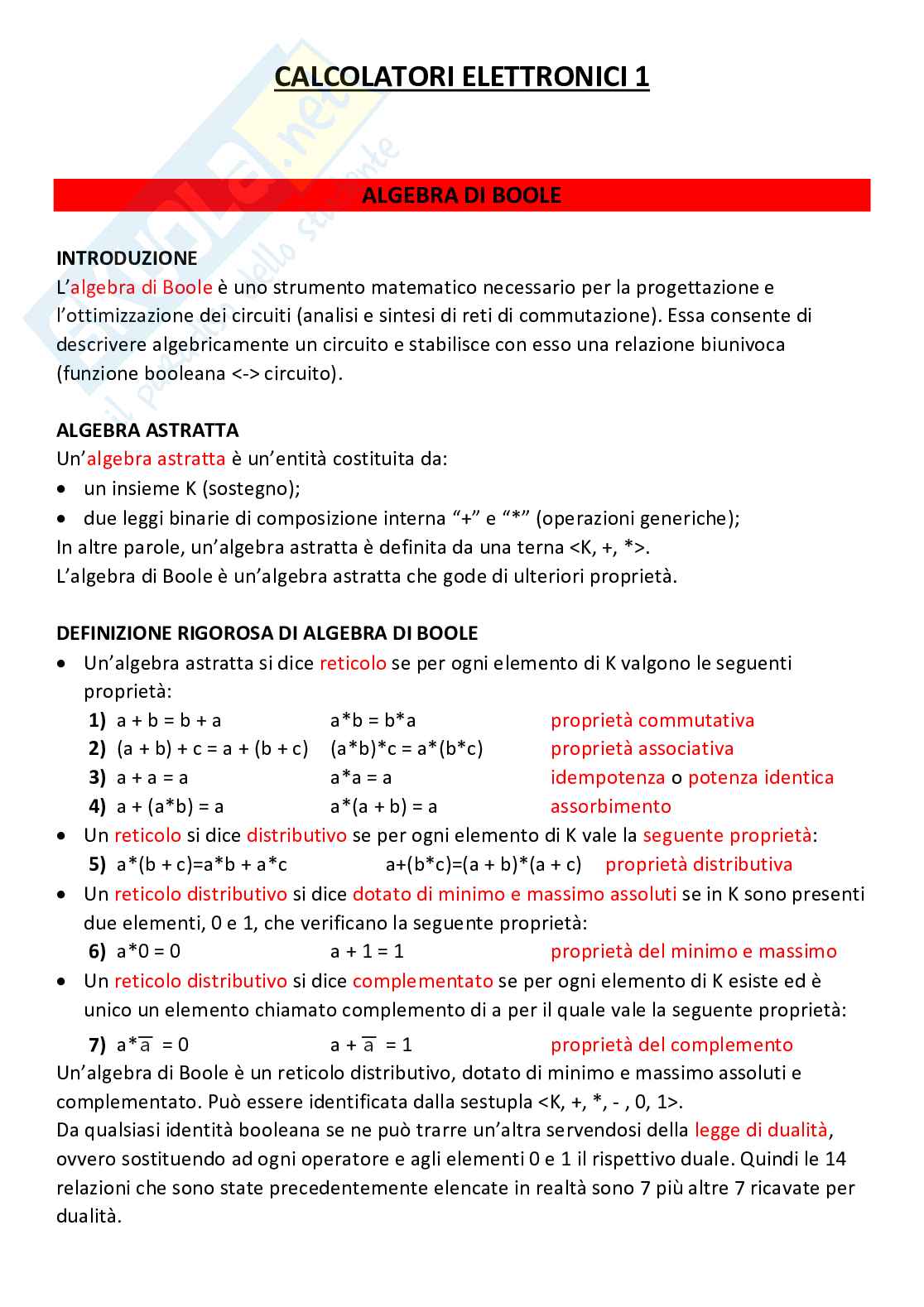 Appunti Calcolatori elettronici I Pag. 1