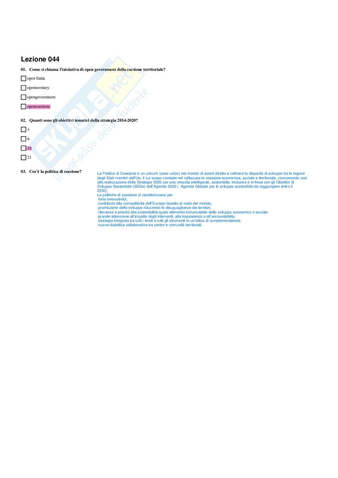 Paniere di Geografia - Risposte multiple - aggiornato (2026) Pag. 51