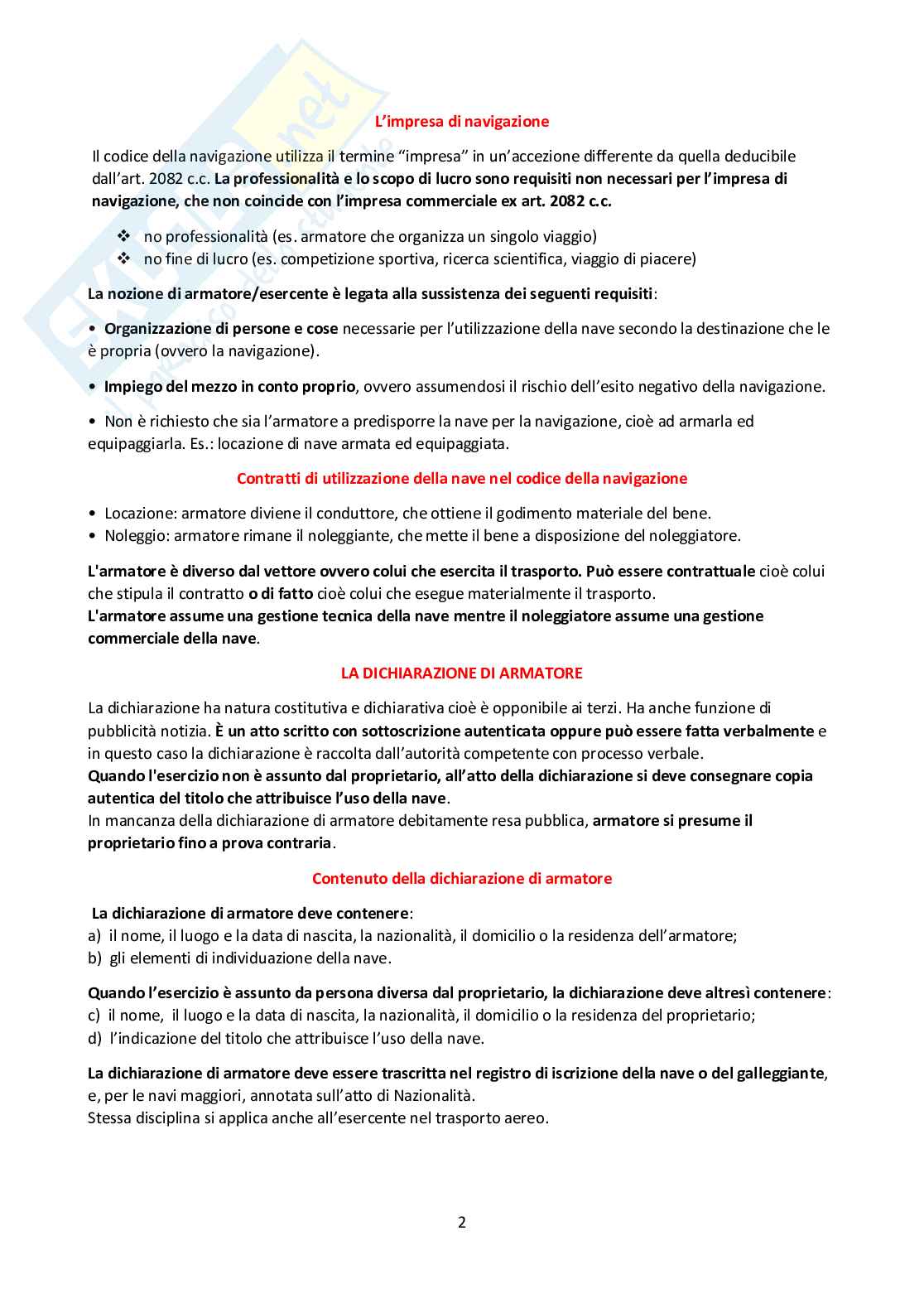 Diritto della navigazione e dei trasporti - riassunto completo Pag. 2