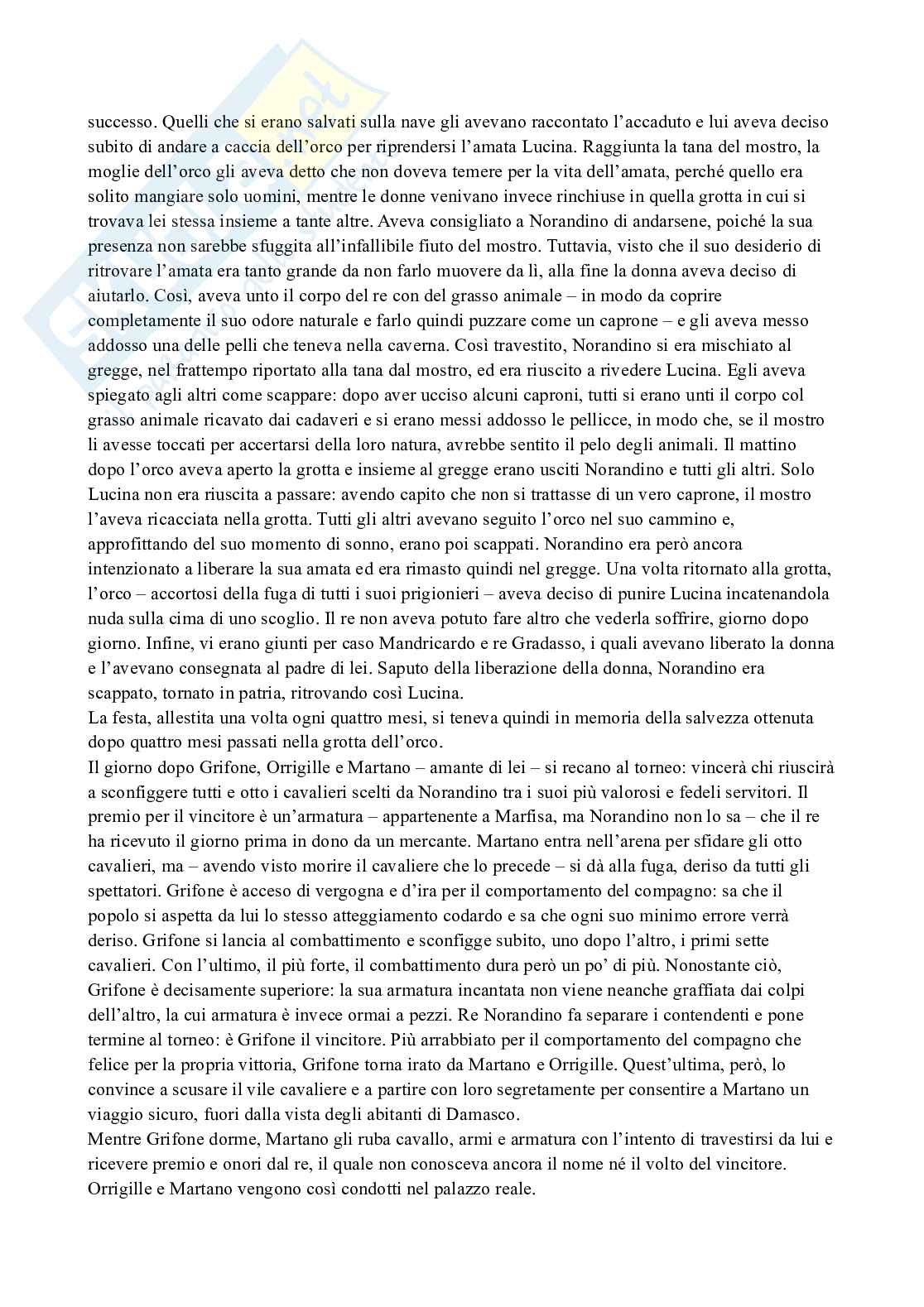 Riassunto esame Letteratura italiana, Prof. Jossa Stefano, libro consigliato Orlando furioso, Ariosto Pag. 21