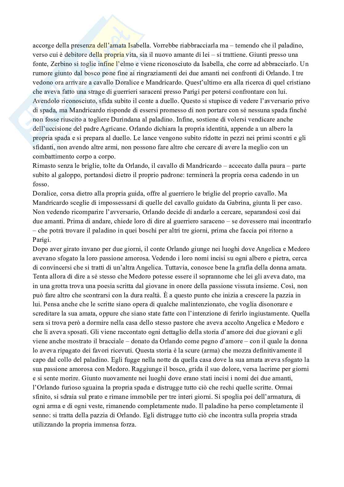 Riassunto esame Letteratura italiana, Prof. Jossa Stefano, libro consigliato Orlando furioso, Ariosto Pag. 31