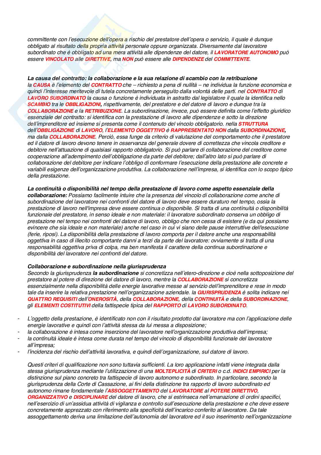 Riassunto esame Diritto del lavoro, Prof. Pascucci Paolo, libro consigliato Diritto del lavoro, Ghera - Garilli - Garofalo Pag. 16