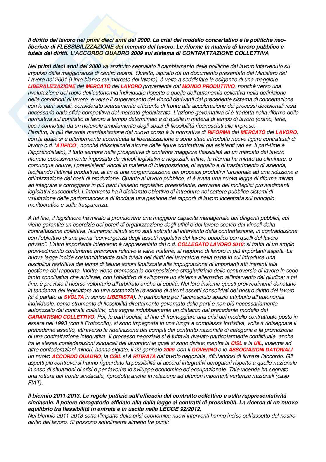 Riassunto esame Diritto del lavoro, Prof. Pascucci Paolo, libro consigliato Diritto del lavoro, Ghera - Garilli - Garofalo Pag. 6