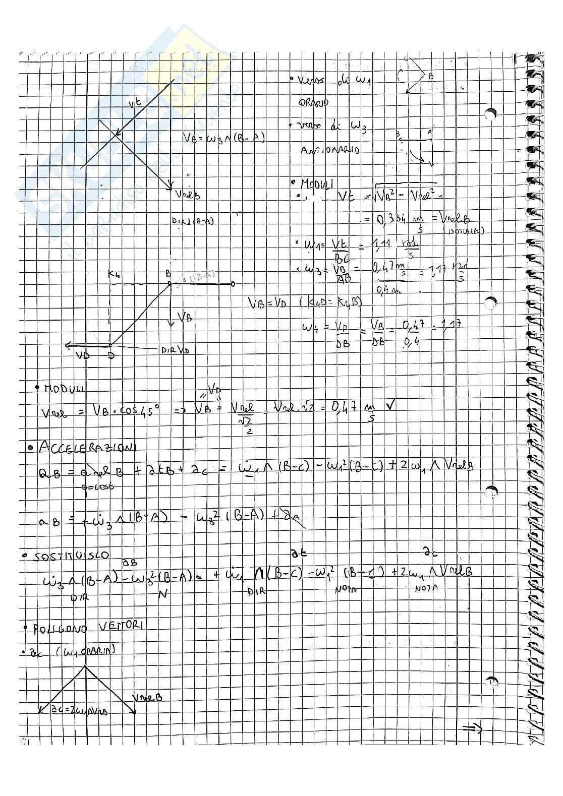 Esercizi svolti di Meccanica applicata alle macchine sui cinematismi Pag. 11