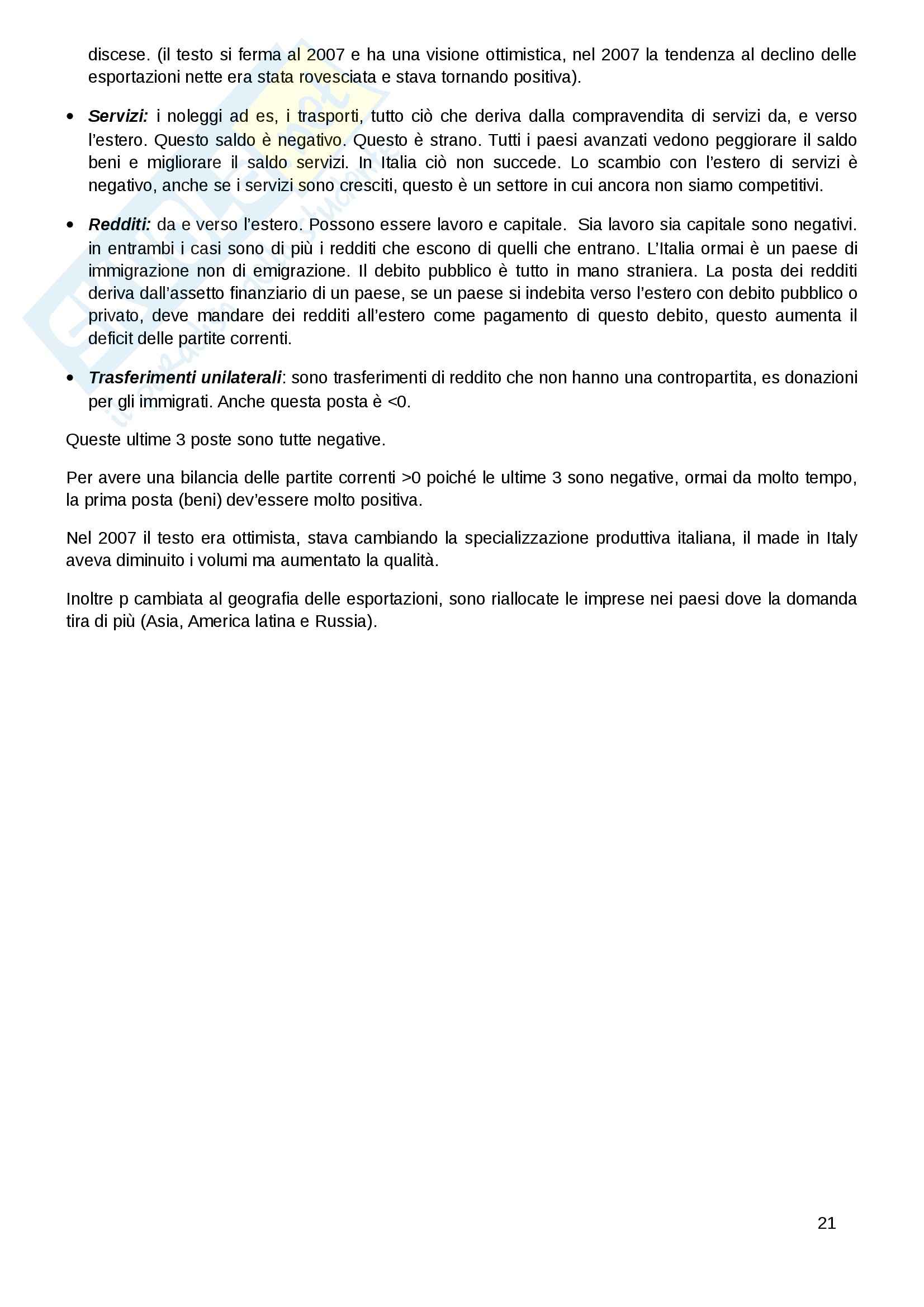 Politica economica Pag. 21