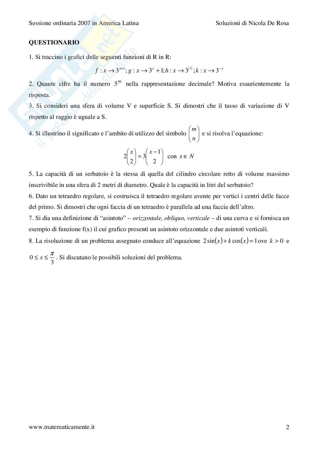 2007 - liceo scientifico - scuole italiane all'estero - calendario australe Pag. 2