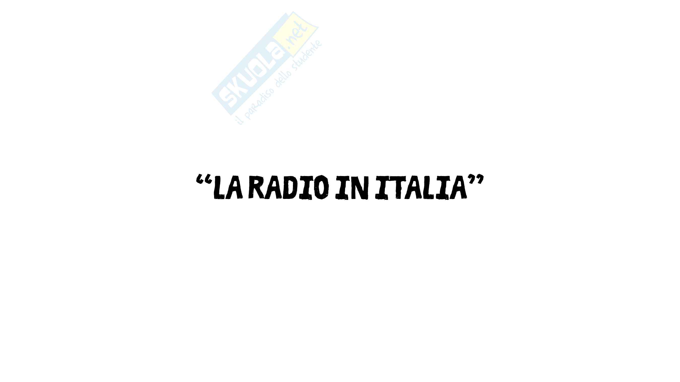 Radio in Italia Pag. 1