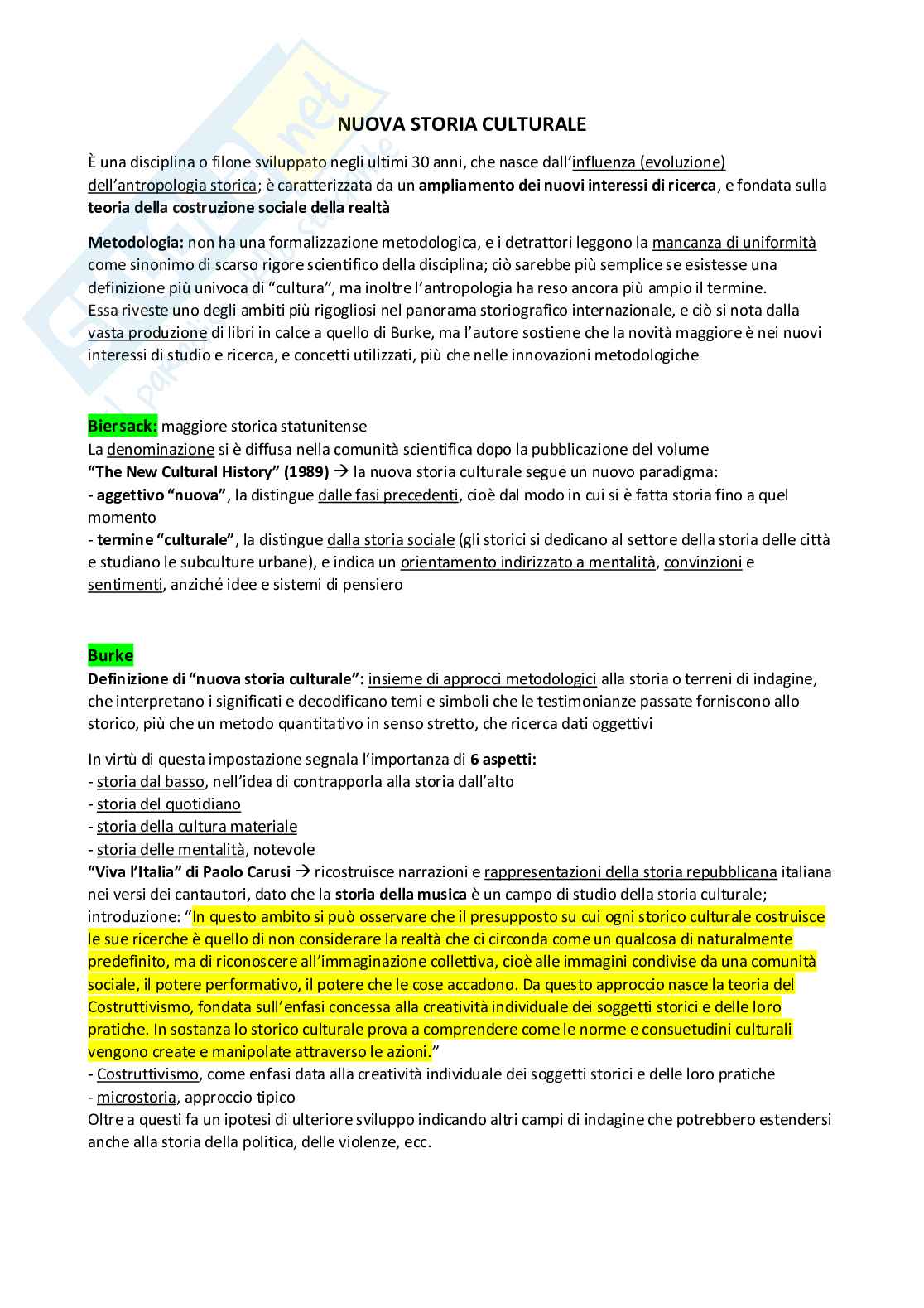 Storia culturale e sociale dell'età contemporanea - Kit completo, 1° e 2° parziale | SFP Notes Vol. 20 Pag. 11