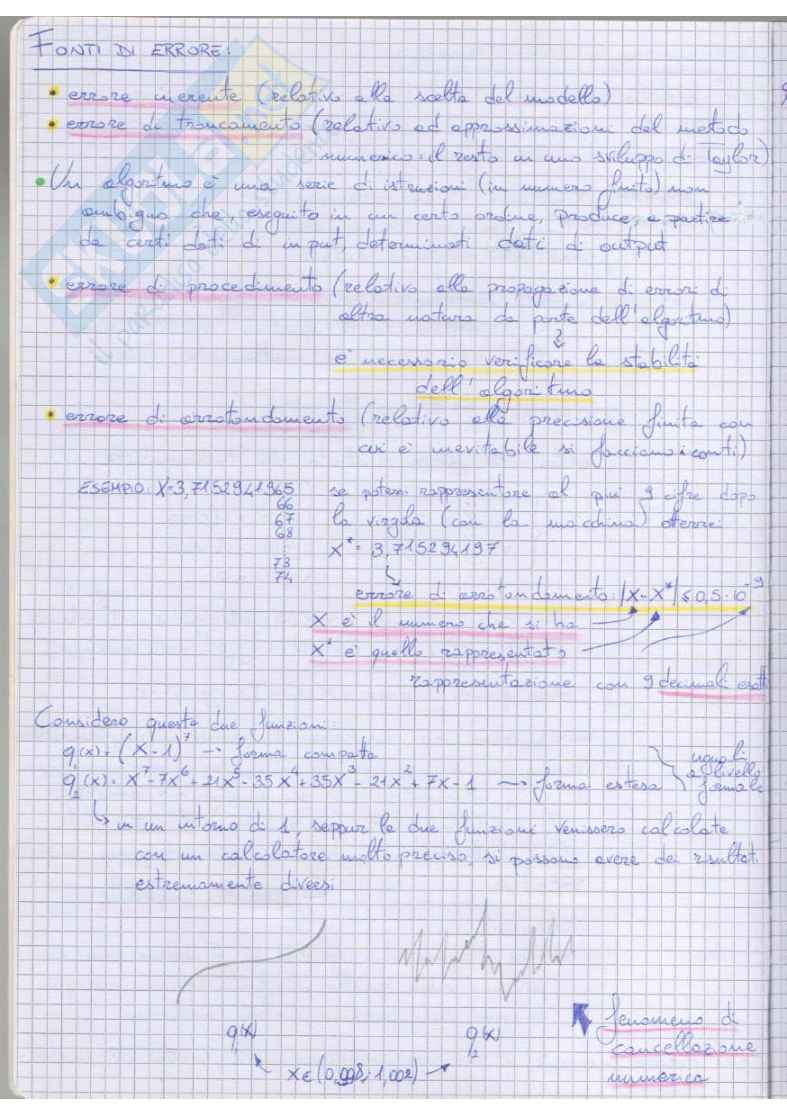 Metodi Numerici con Elementi di Programmazione (teoria - esercizi) Pag. 2