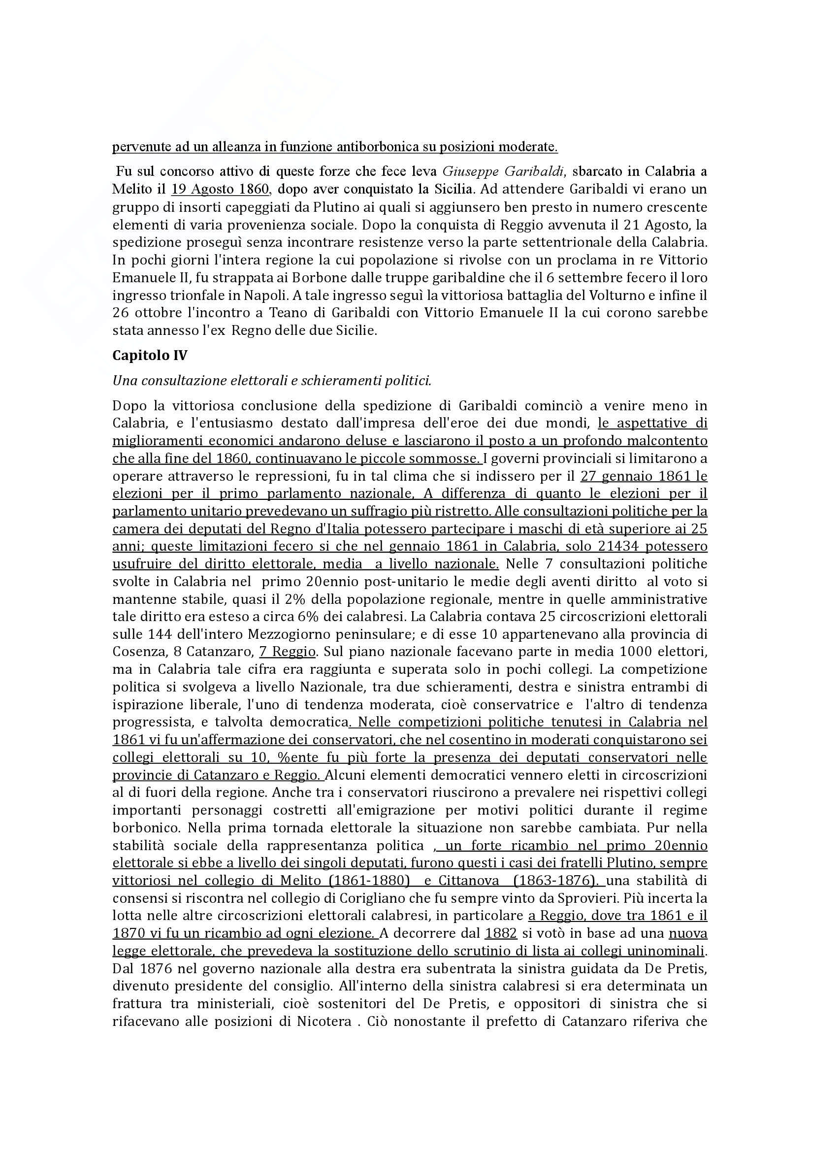 Riassunto esame Storia moderna, prof. Caridi, libro consigliato La Calabria nei documenti storici vol.2: Da metà Seicento a fine Ottocento, Caridi Pag. 6