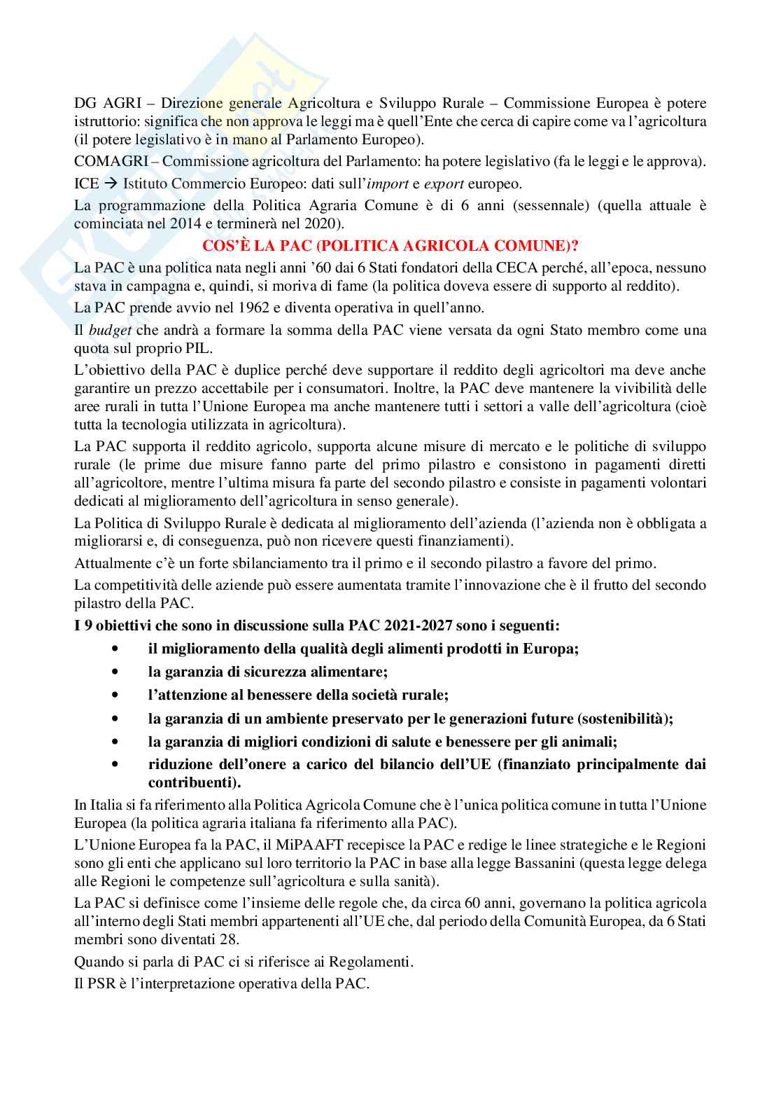 Politica agraria Pag. 1