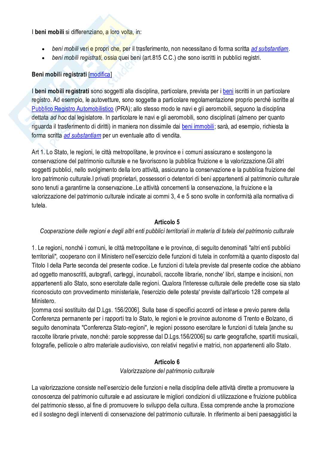 Appunti di Diritto dei beni culturali e del paesaggio - Legislazione Pag. 2