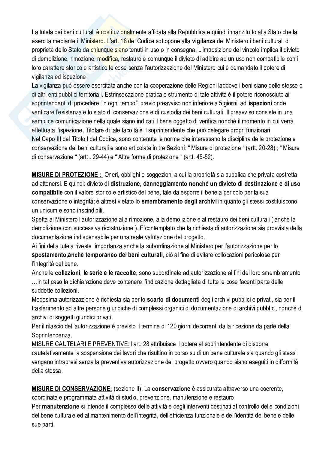 Appunti di Diritto dei beni culturali e del paesaggio - Legislazione Pag. 6