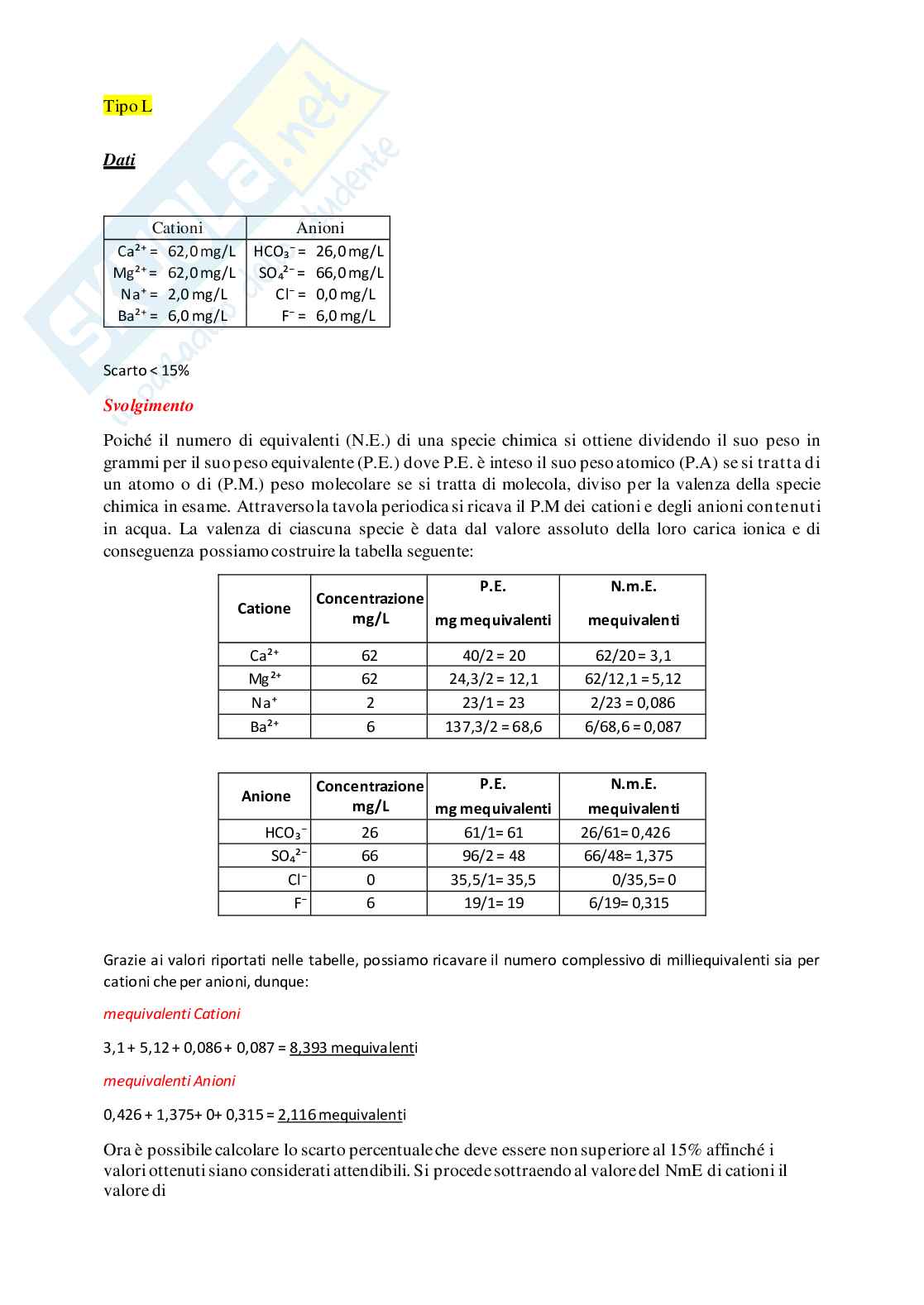 Ingegneria Ambientale -   Elaborato di tipo K n. 2 e  elaborato di tipo L n.1 Pag. 6
