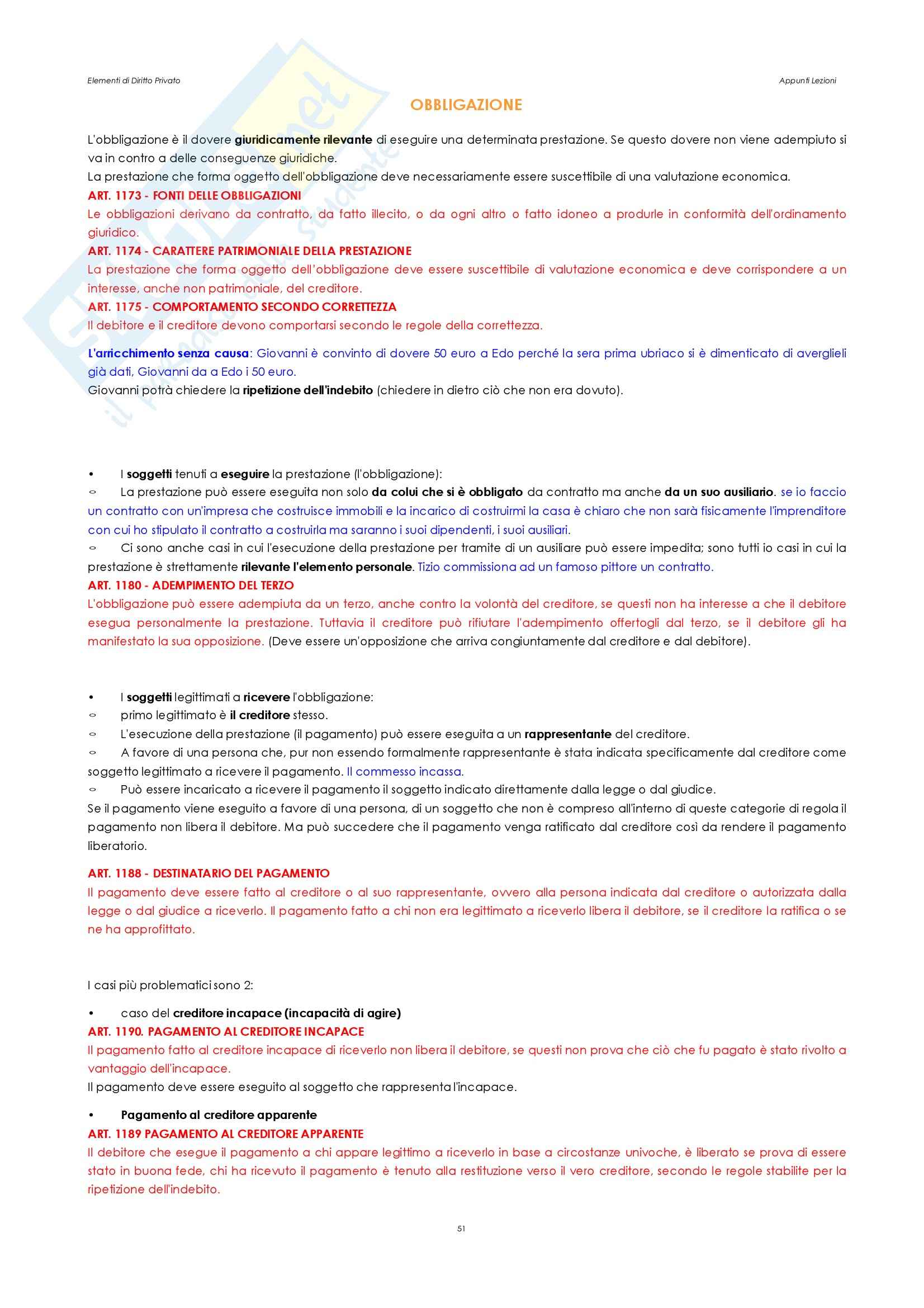 Elementi di diritto privato - Appunti Pag. 51