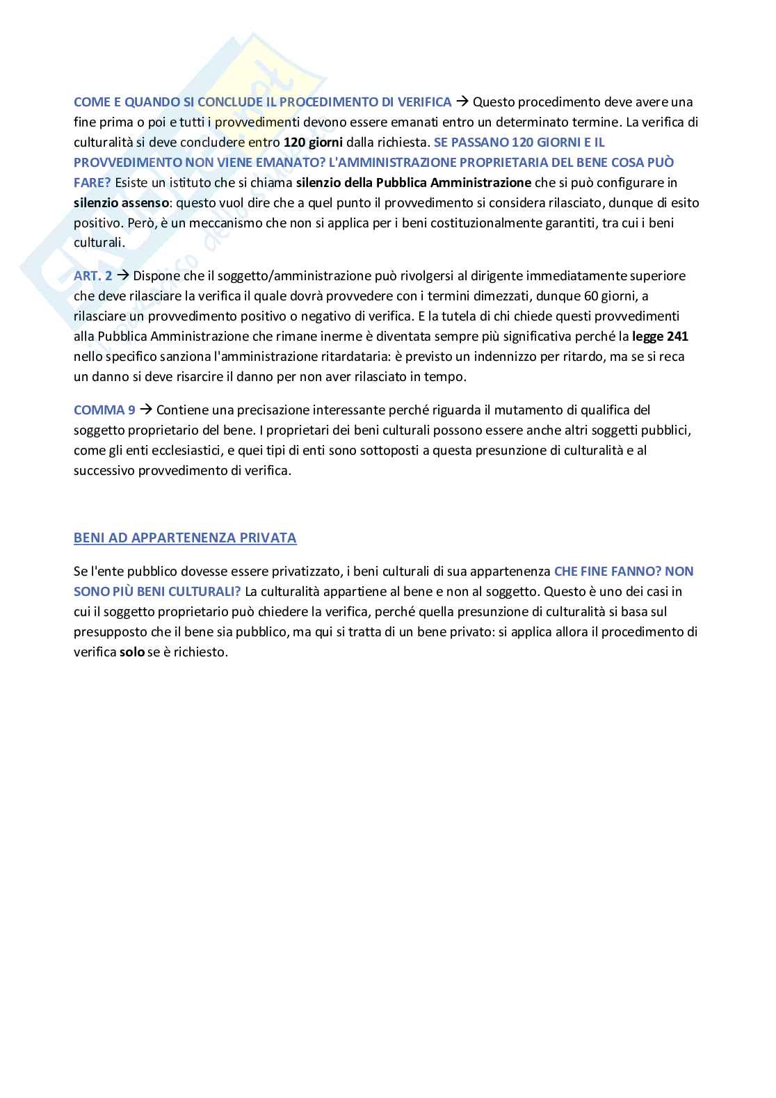Diritto amministrativo dei beni culturali Pag. 21
