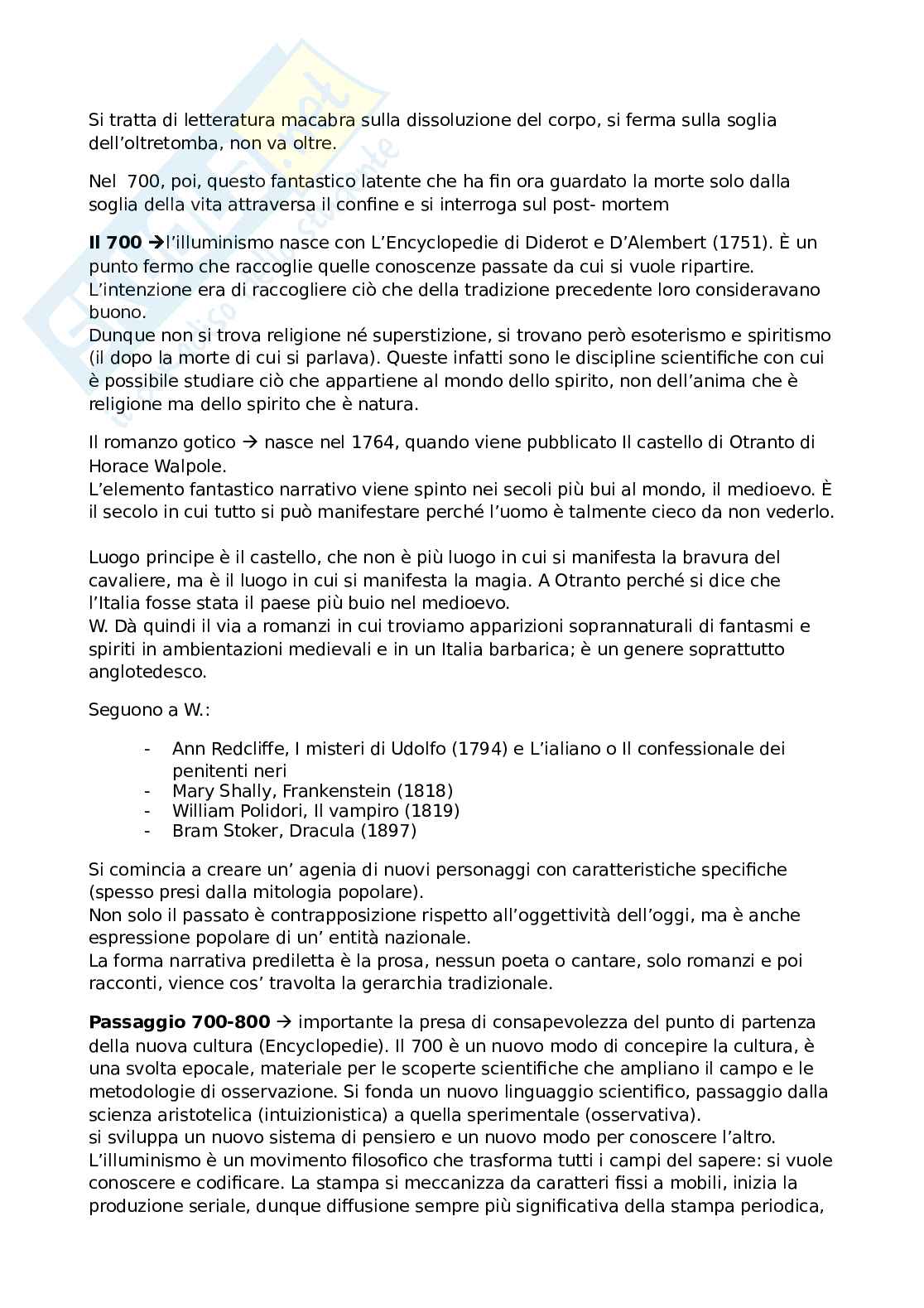 Appunti di Letteratura italiana sulla letteratura fantastica Pag. 6