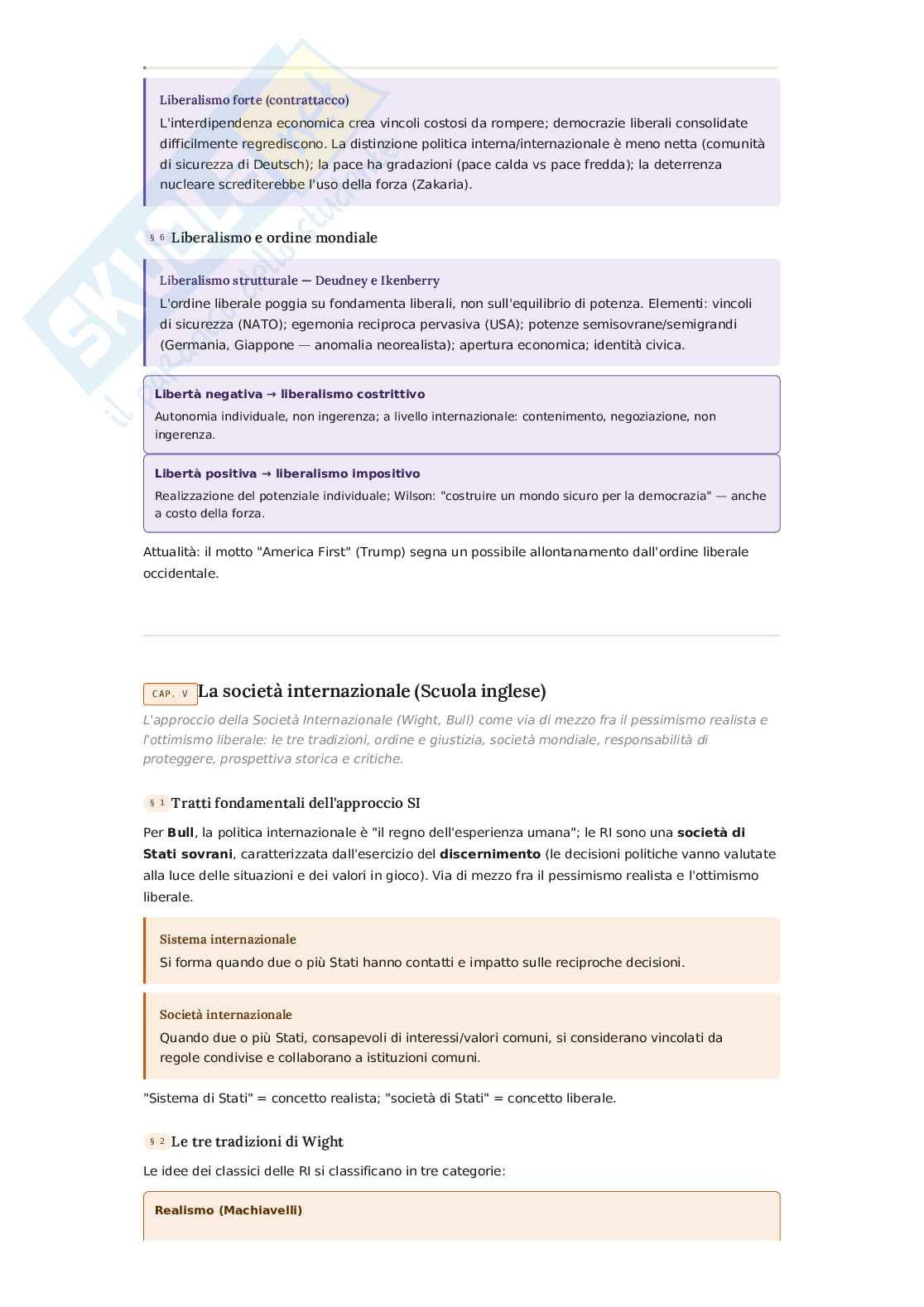 Riassunto esame Relazioni internazionali, Prof. Calossi Enrico, libro consigliato Relazioni internazionali, Jackson, Soraesen Pag. 11