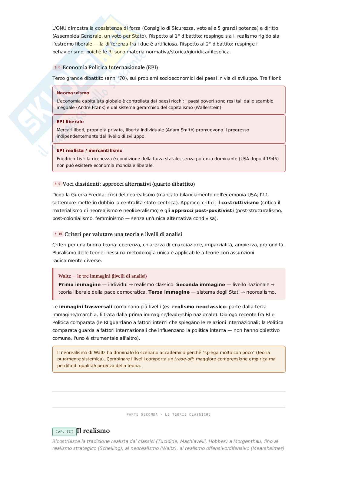 Riassunto esame Relazioni internazionali, Prof. Calossi Enrico, libro consigliato Relazioni internazionali, Jackson, Soraesen Pag. 6