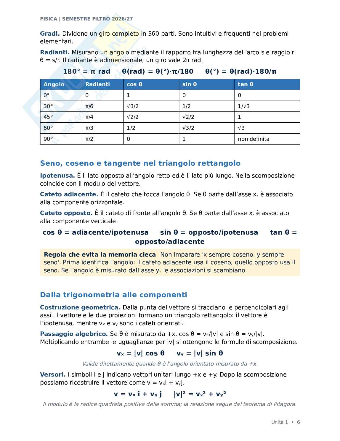 Fisica - Semestre Filtro Unita 1 Pag. 6