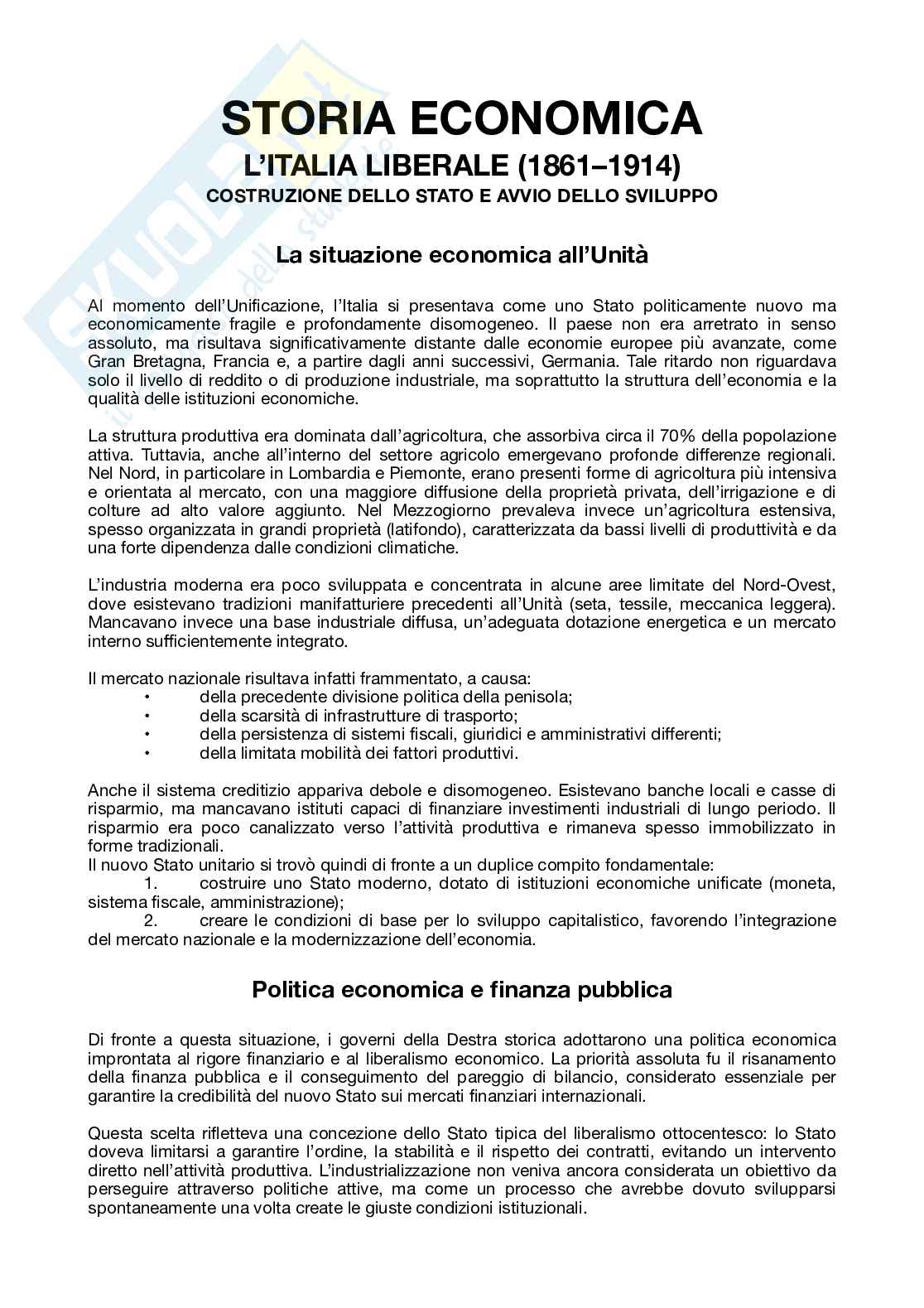 Ripasso veloce storia economica Pag. 1