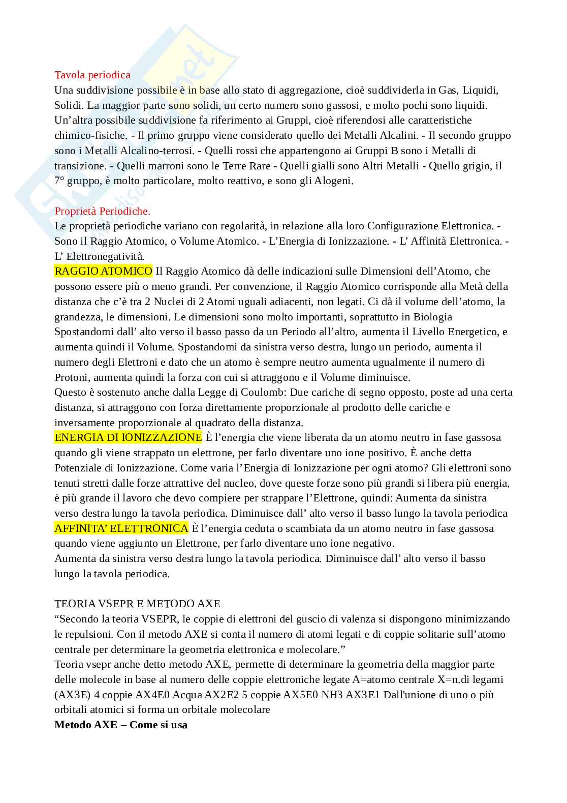 Domande Chimica inorganica Pag. 1