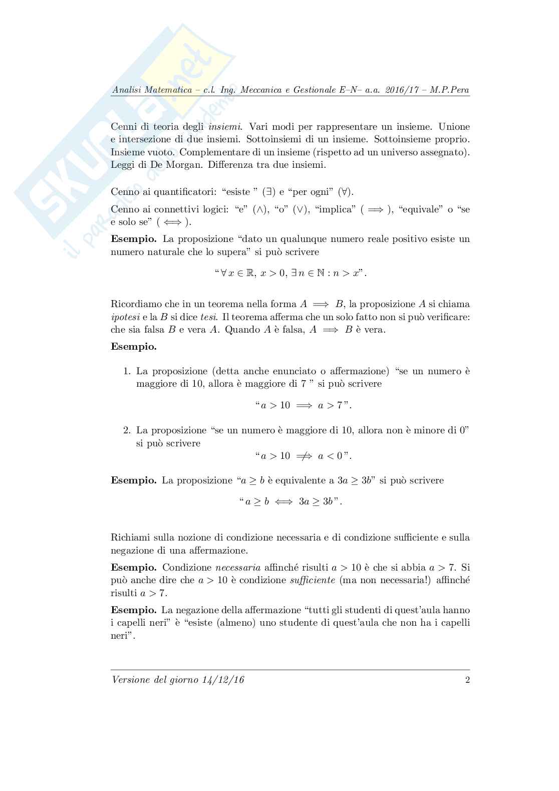 Appunti Analisi matematica 1  Pag. 2