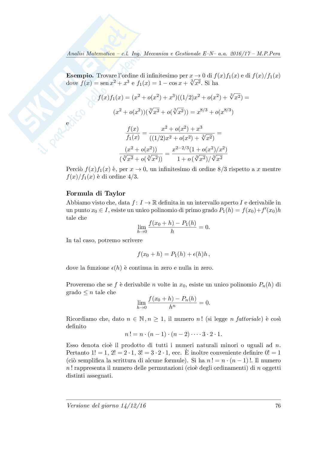 Appunti Analisi matematica 1  Pag. 76
