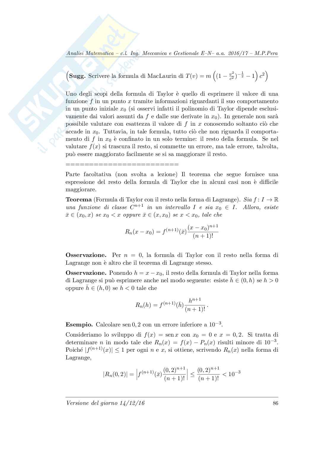 Appunti Analisi matematica 1  Pag. 86