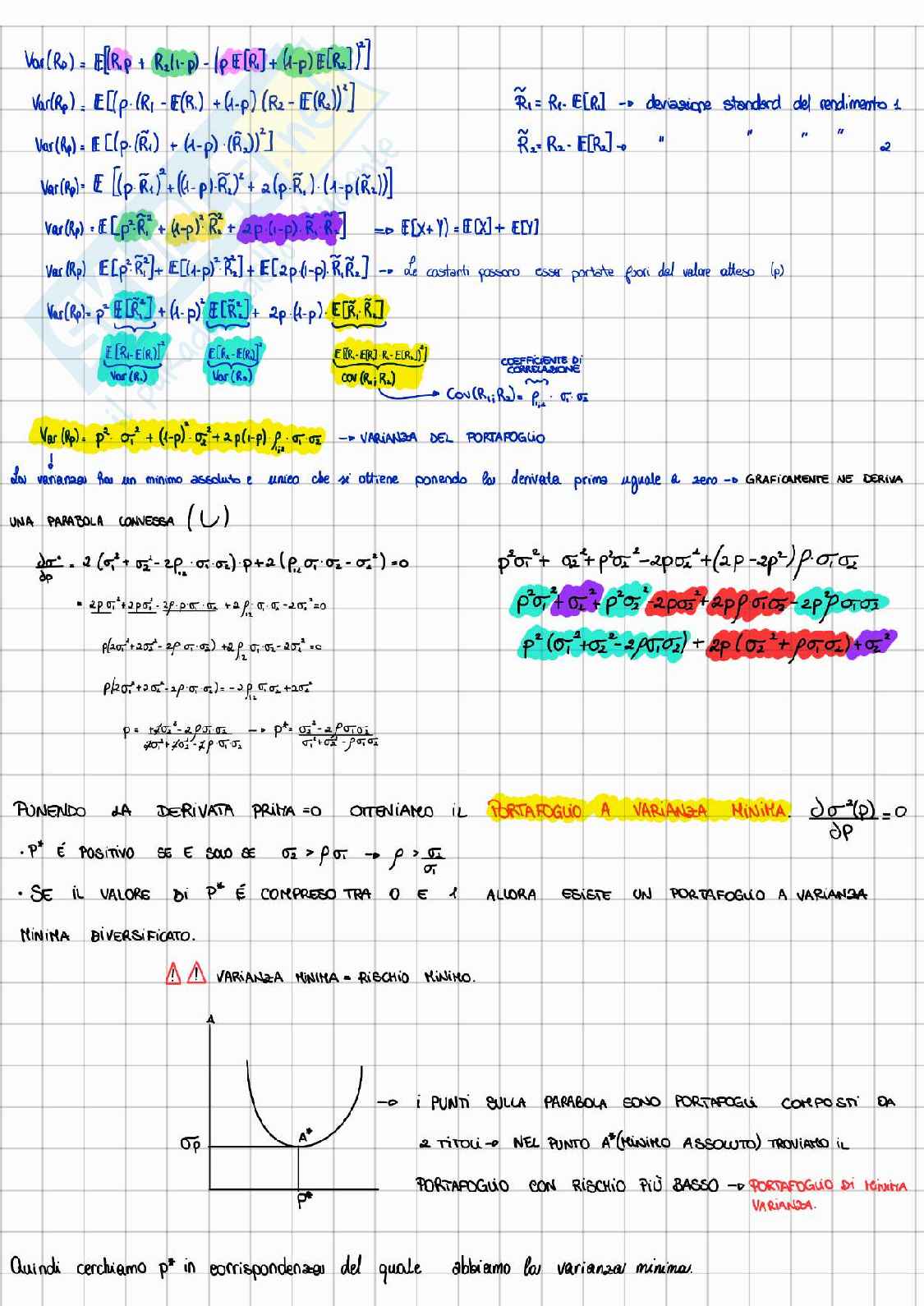 Appunti di Modelli matematici per le scelte di portafoglio  Pag. 41