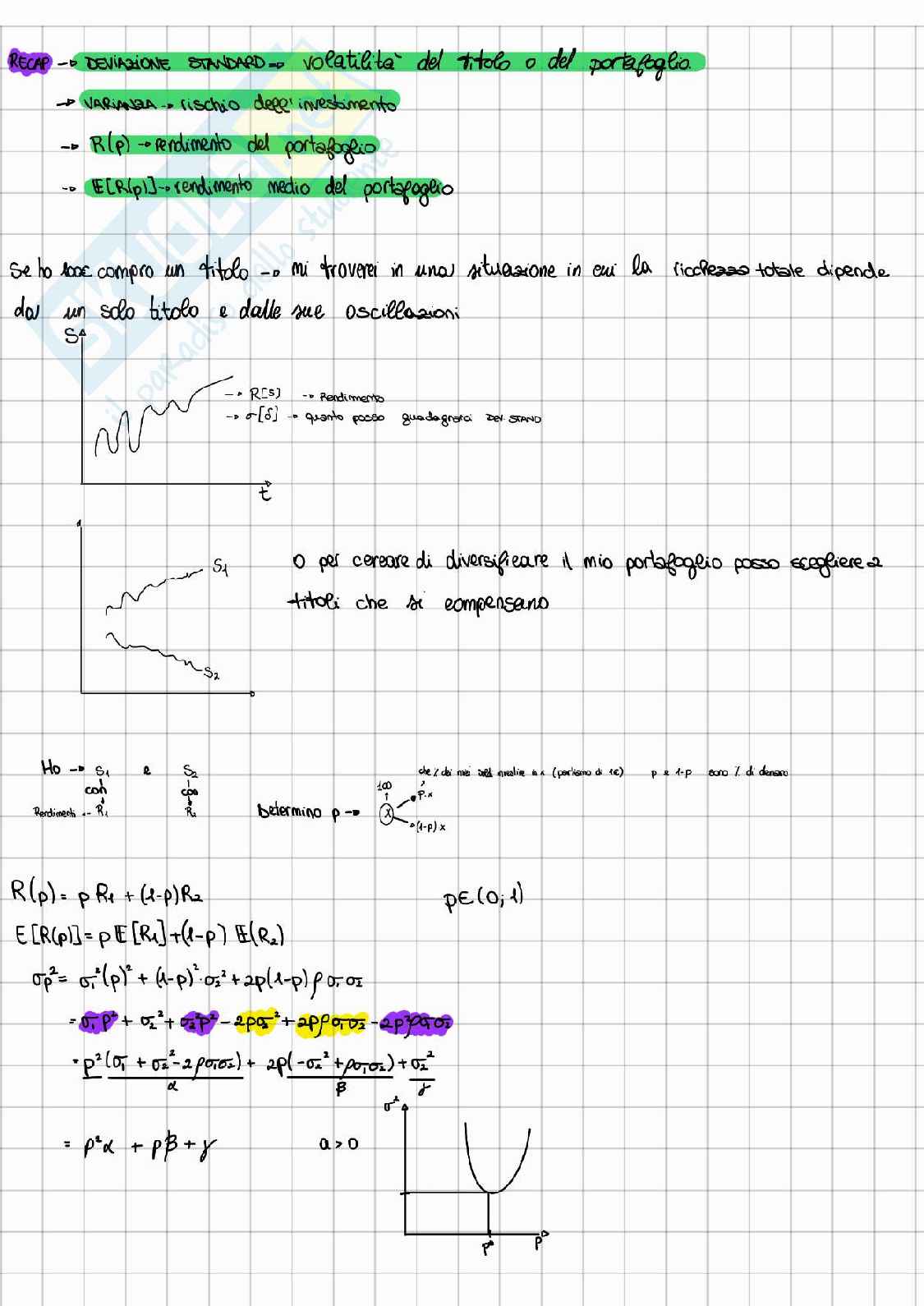 Appunti di Modelli matematici per le scelte di portafoglio  Pag. 46