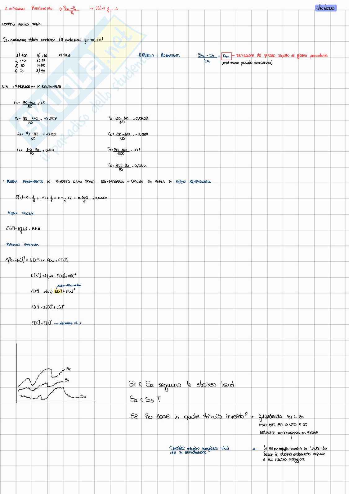 Appunti di Modelli matematici per le scelte di portafoglio  Pag. 6
